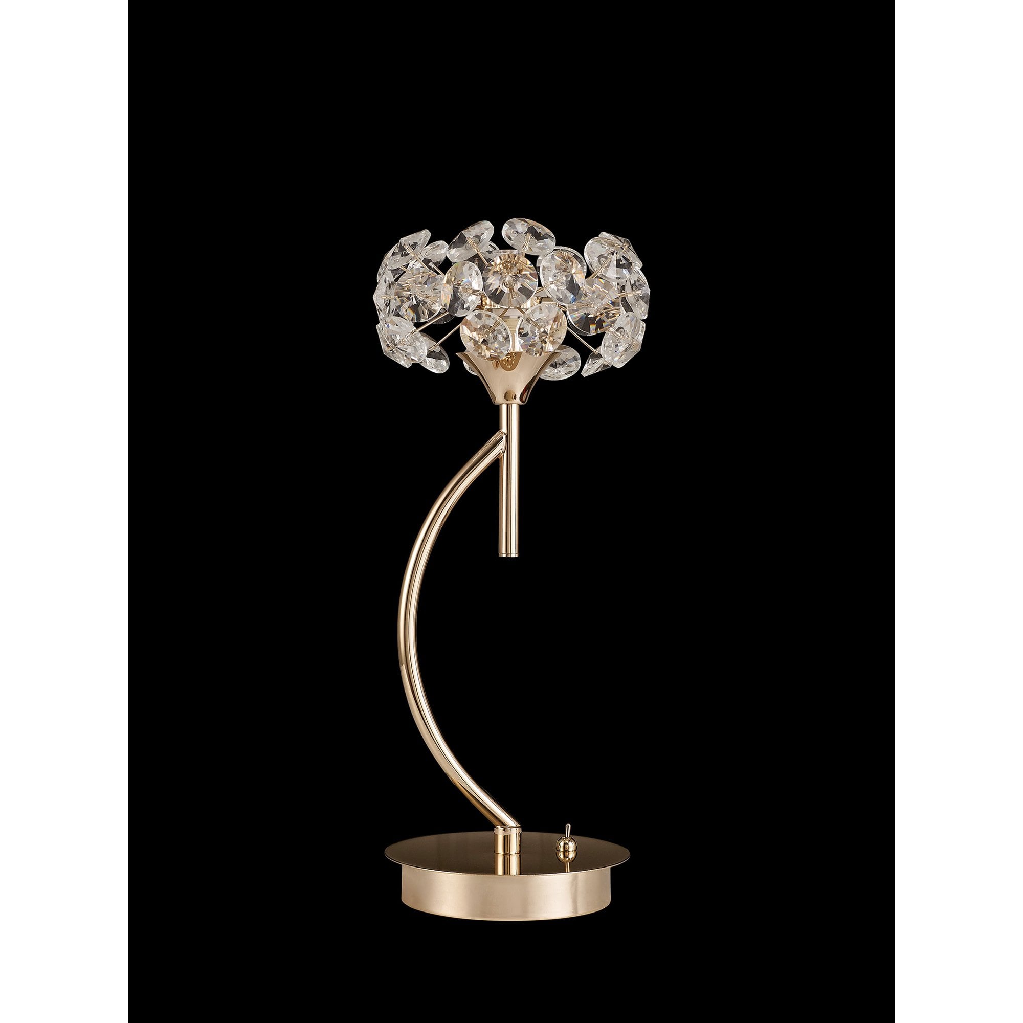 Fabula Grosvenor Single Vertical Table Lamp - French Gold & Crystal