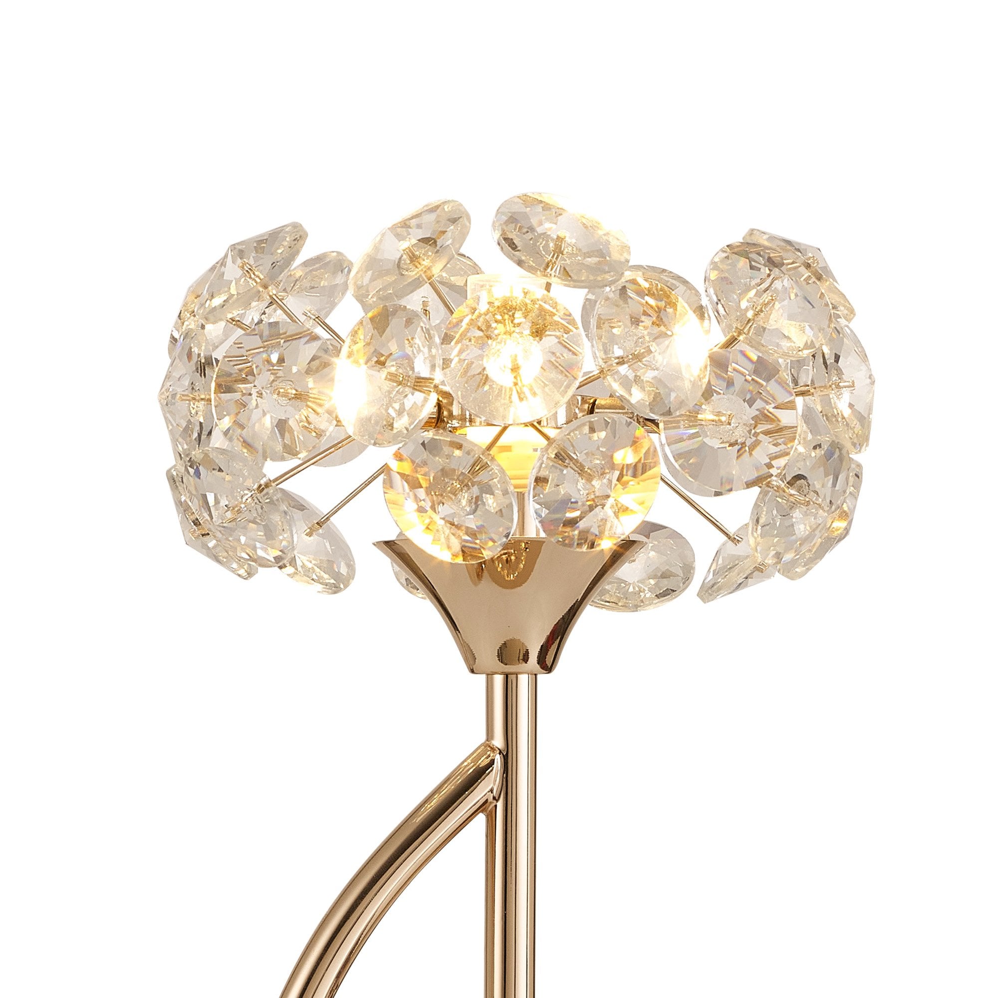 Fabula Grosvenor Single Vertical Table Lamp - French Gold & Crystal