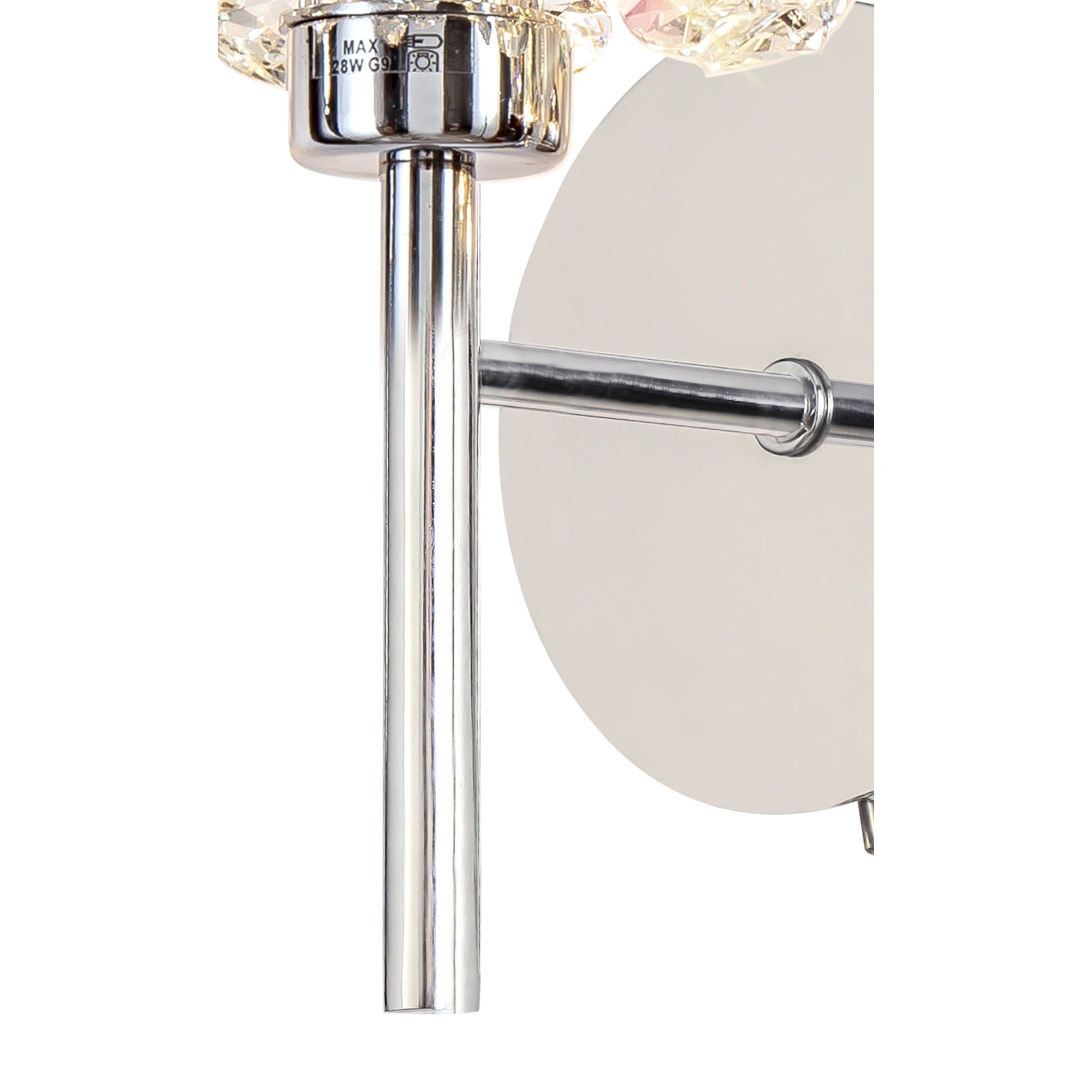 Fabula Grosvenor Single Wall Lamp - Polished Chrome & Crystal Glass