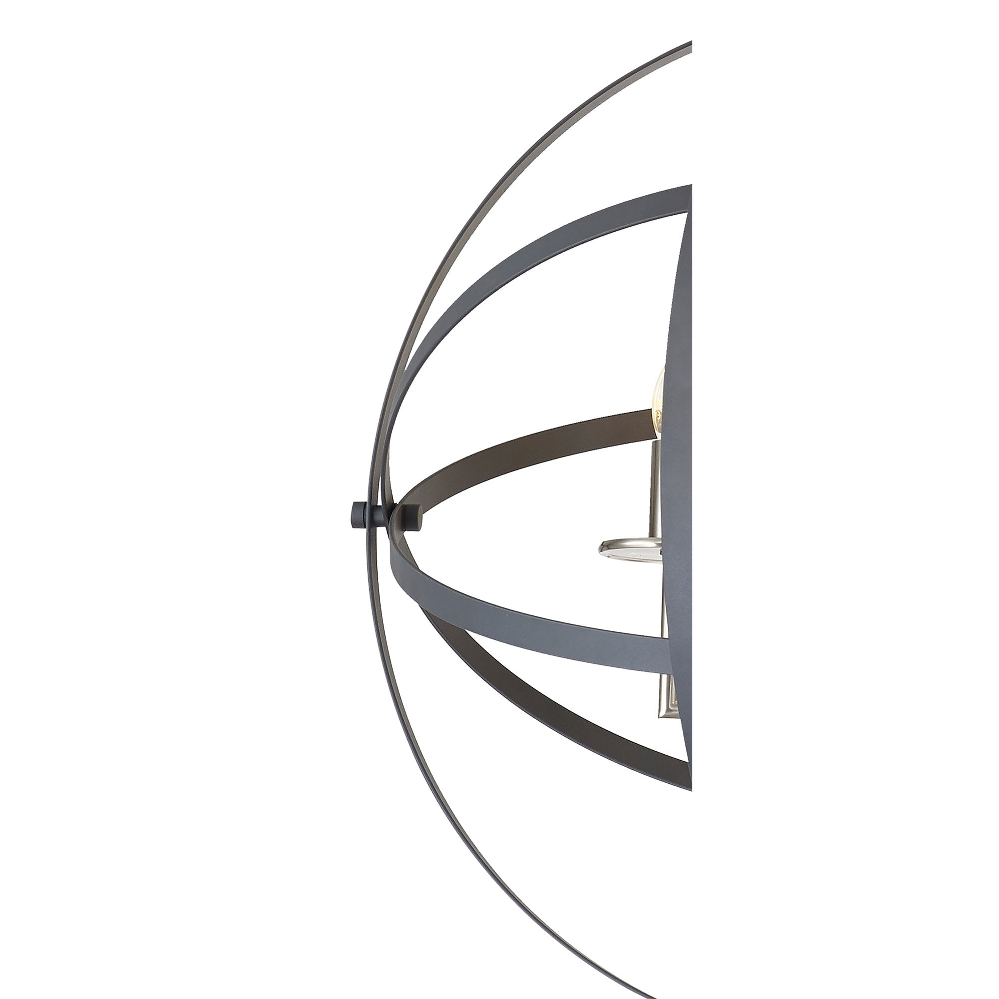 Fabula Guildford 6 Light Pendant - Anthracite & Satin Nickel