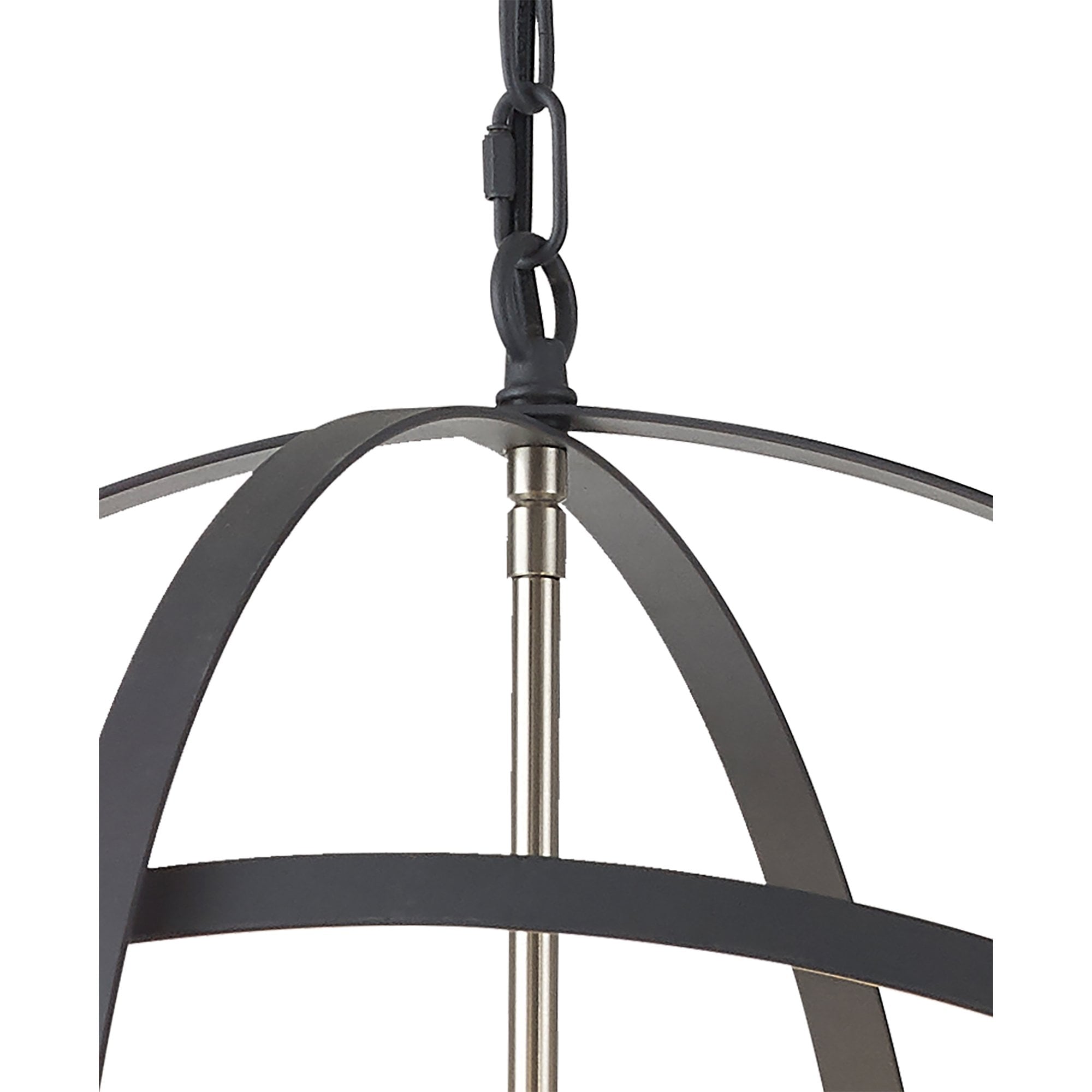 Fabula Guildford 6 Light Pendant - Anthracite & Satin Nickel
