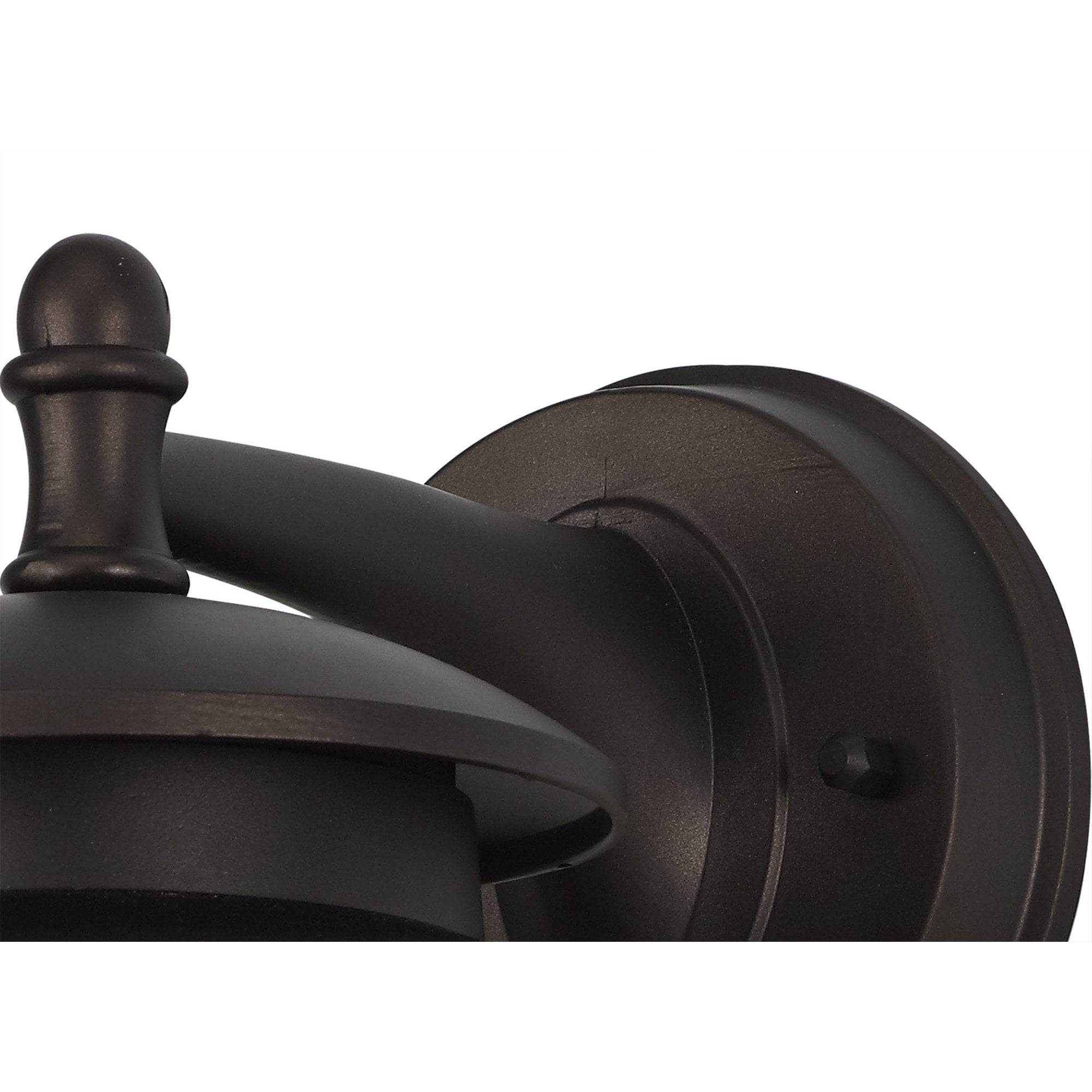 Fabula Haldan Single Round Down Wall Lamp - Antique Bronze & Clear Seeded Glass - IP44