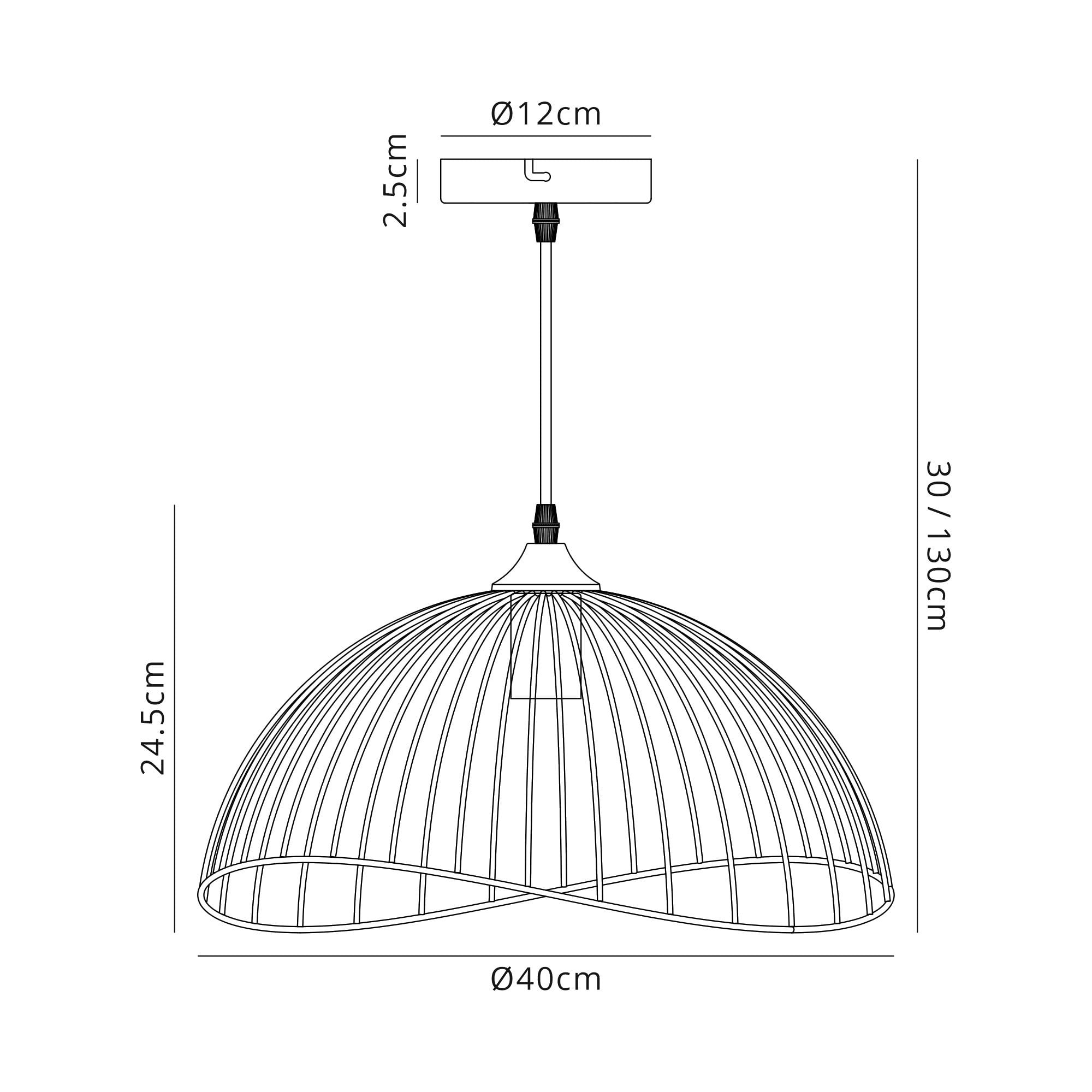 Fabula Halstead Single Dome Pendant - Graphite