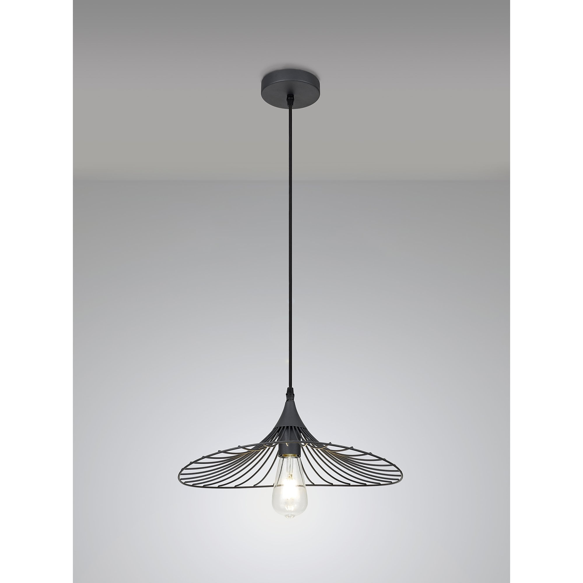 Fabula Halstead Single Shallow Pendant - Graphite