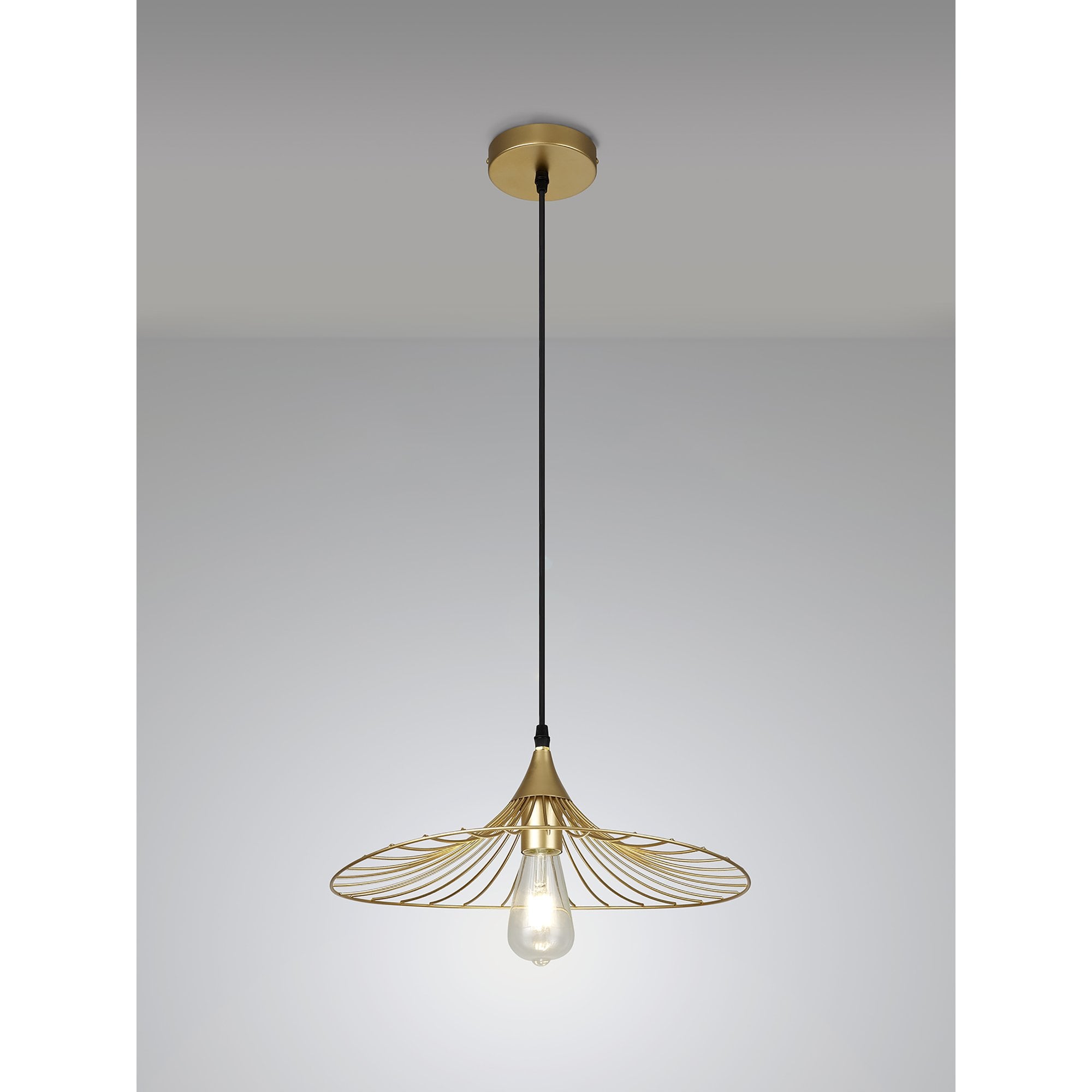 Fabula Halstead Single Shallow Pendant - Painted Gold