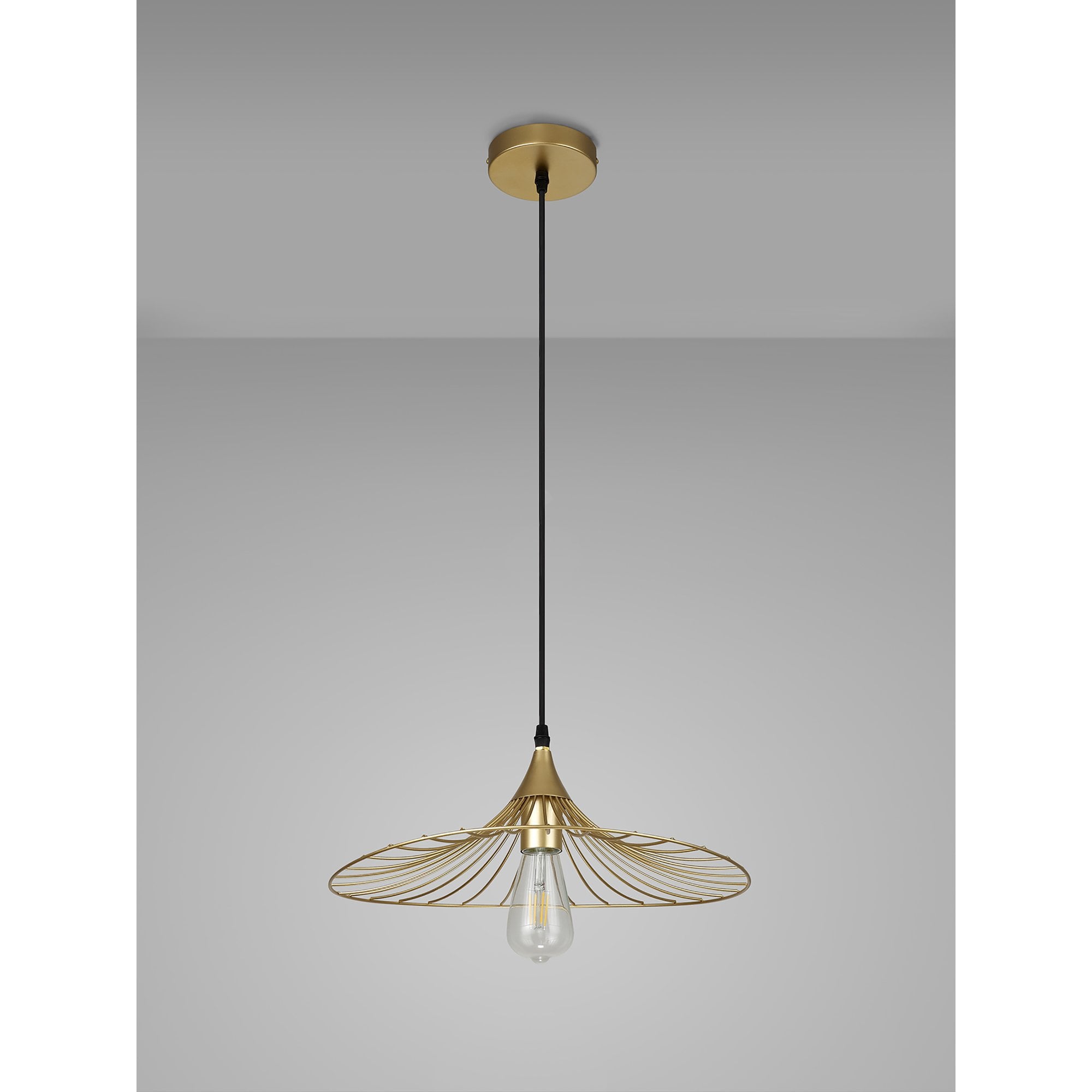 Fabula Halstead Single Shallow Pendant - Painted Gold