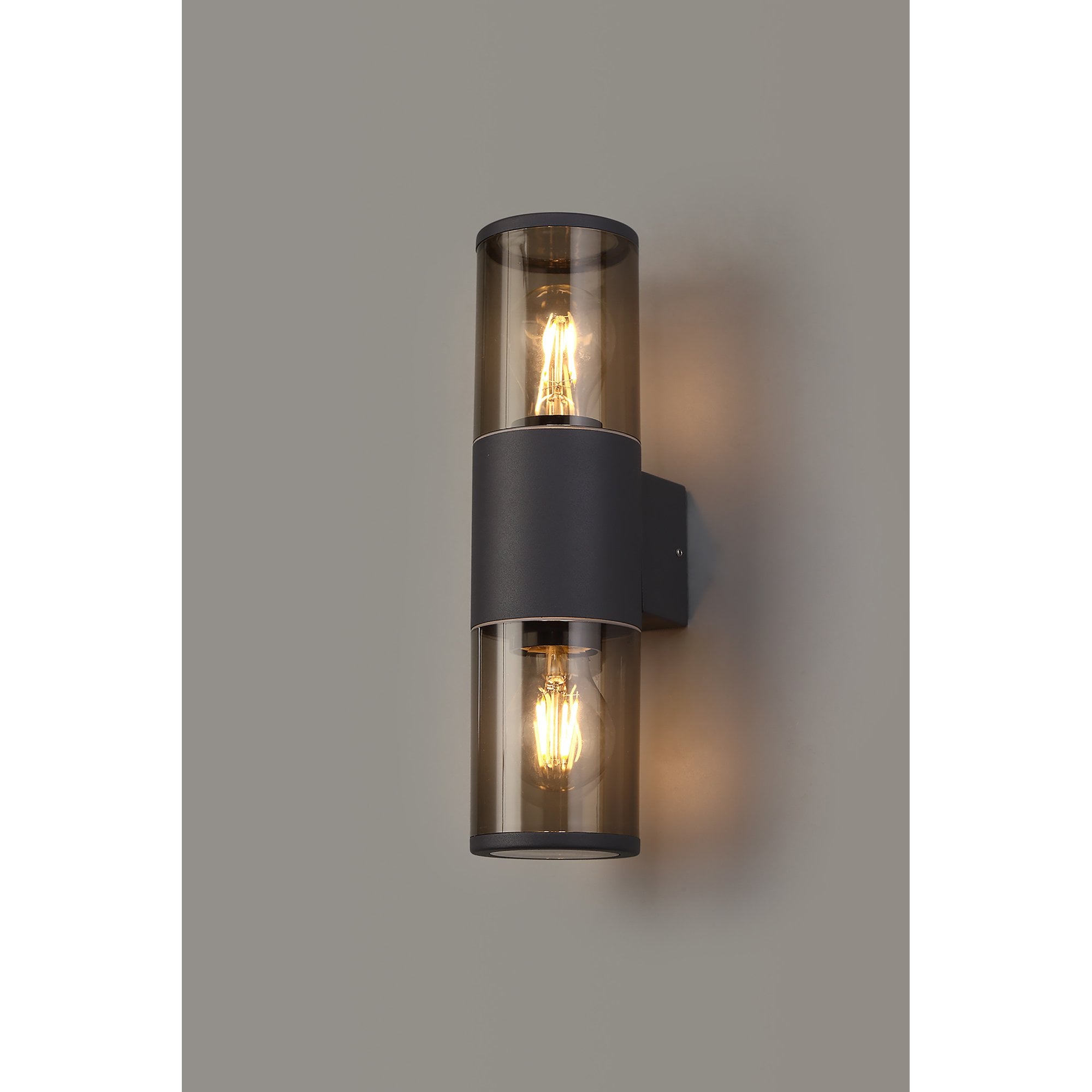 Fabula Harwater 2 Light Wall Lamp - Anthracite & Smoked PC - IP54
