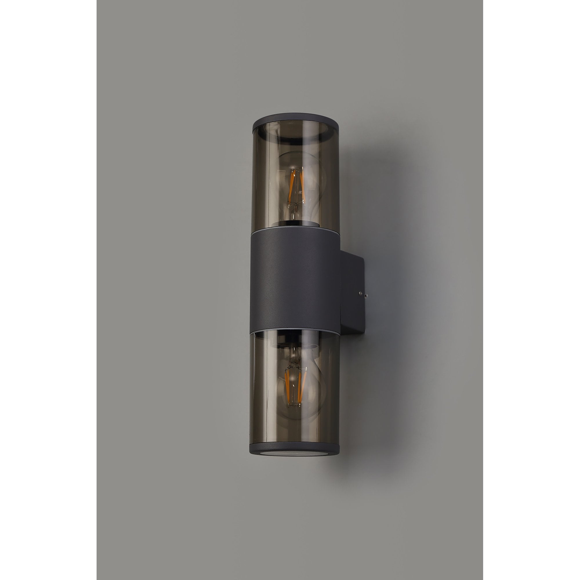 Fabula Harwater 2 Light Wall Lamp - Anthracite & Smoked PC - IP54