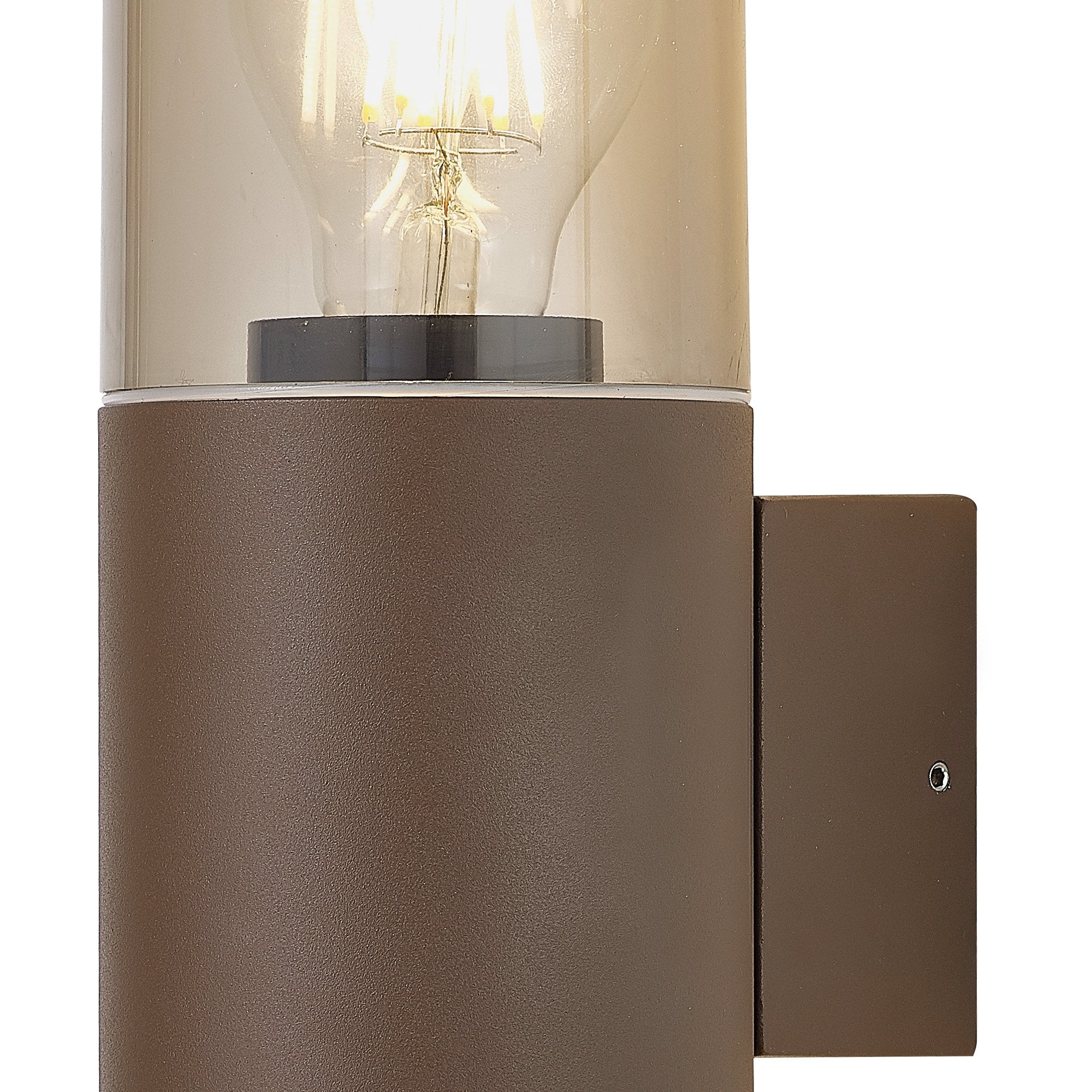 Fabula Harwater 2 Light Wall Lamp - Matt Brown & Smoked PC - IP54