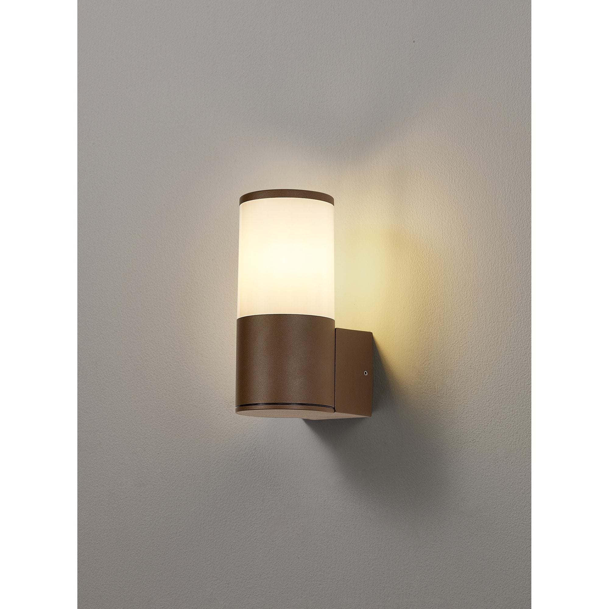 Fabula Harwater Single Wall Lamp - Matt Brown & Opal PC - IP54