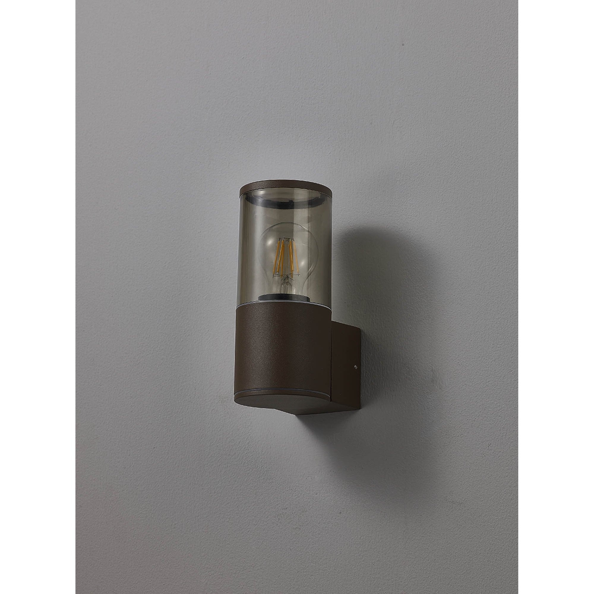 Fabula Harwater Single Wall Lamp - Matt Brown & Smoked PC - IP54