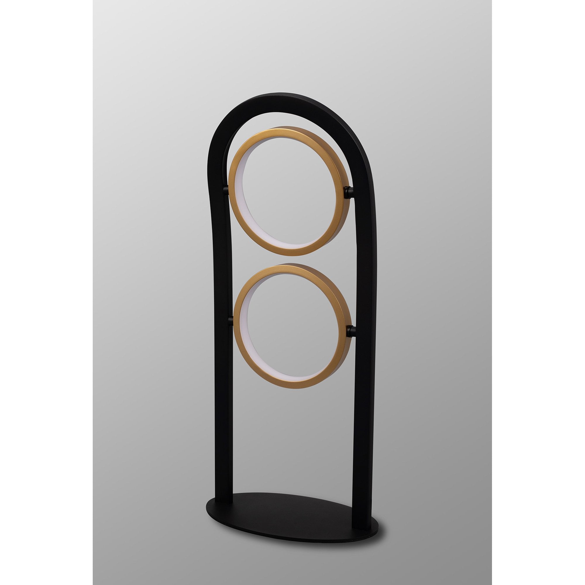 Fabula Hawksmouth 2 Ring LED Table Lamp - Satin Black & Gold