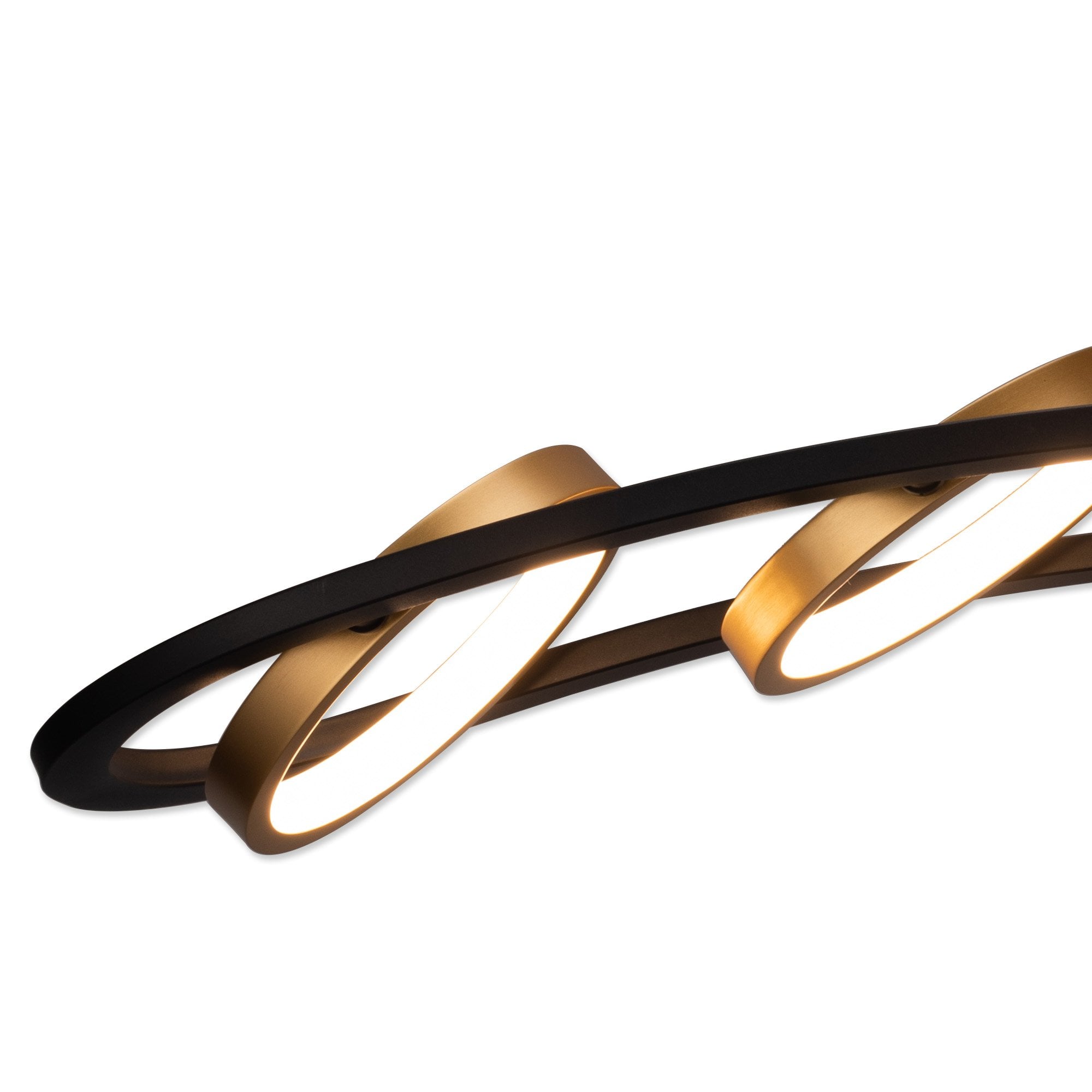 Fabula Hawksmouth 5 Ring Linear LED Semi-Flush Light - Satin Black & Gold