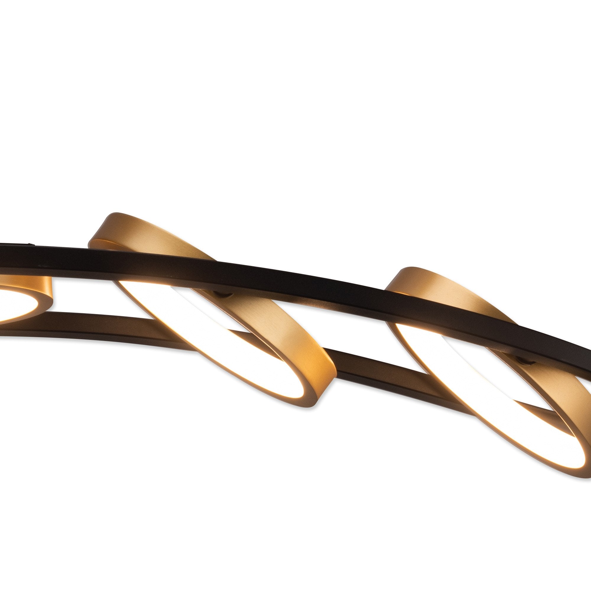 Fabula Hawksmouth 5 Ring Linear LED Semi-Flush Light - Satin Black & Gold