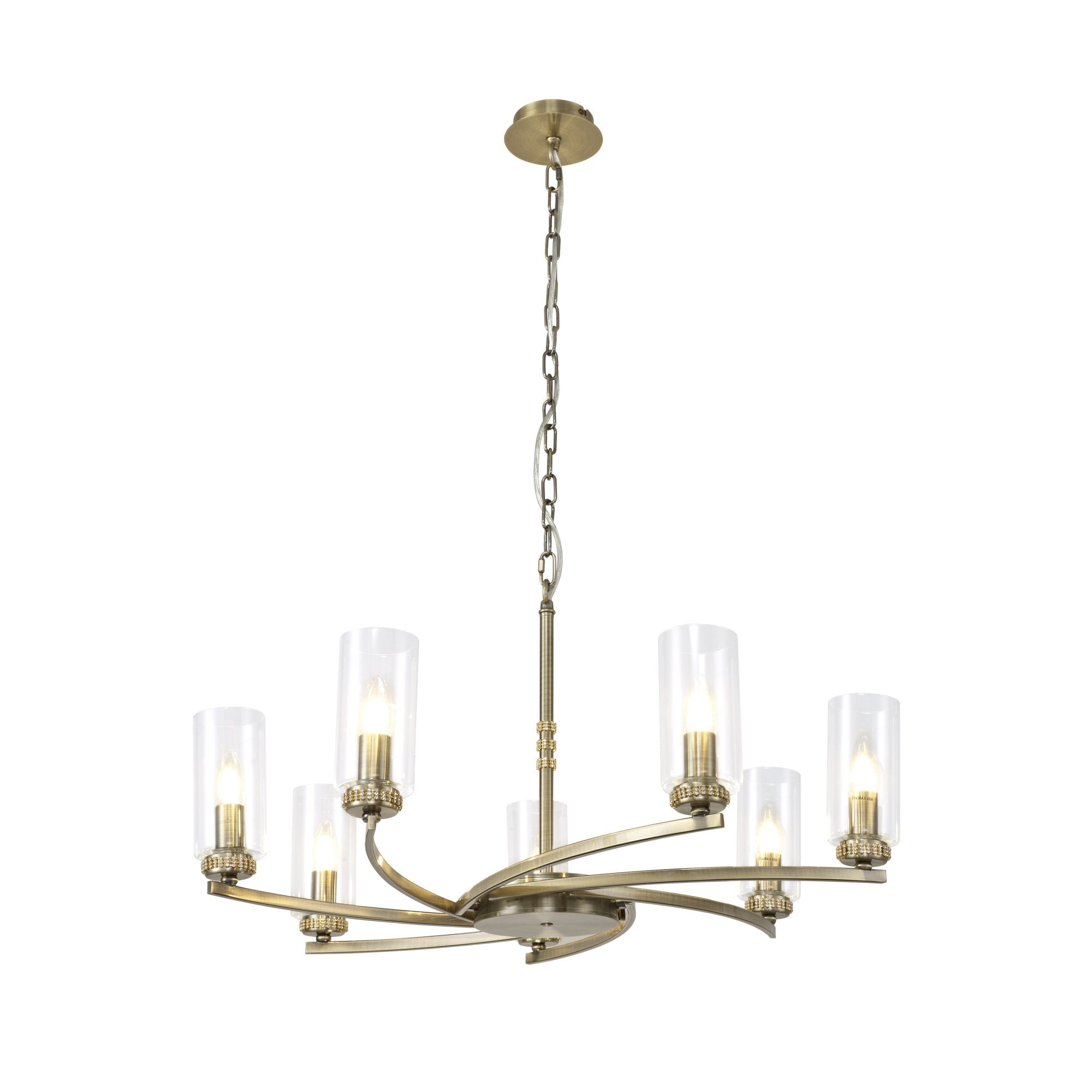 Fabula Heathcote 7 Light Pendant/Semi-Flush Light - Antique Brass