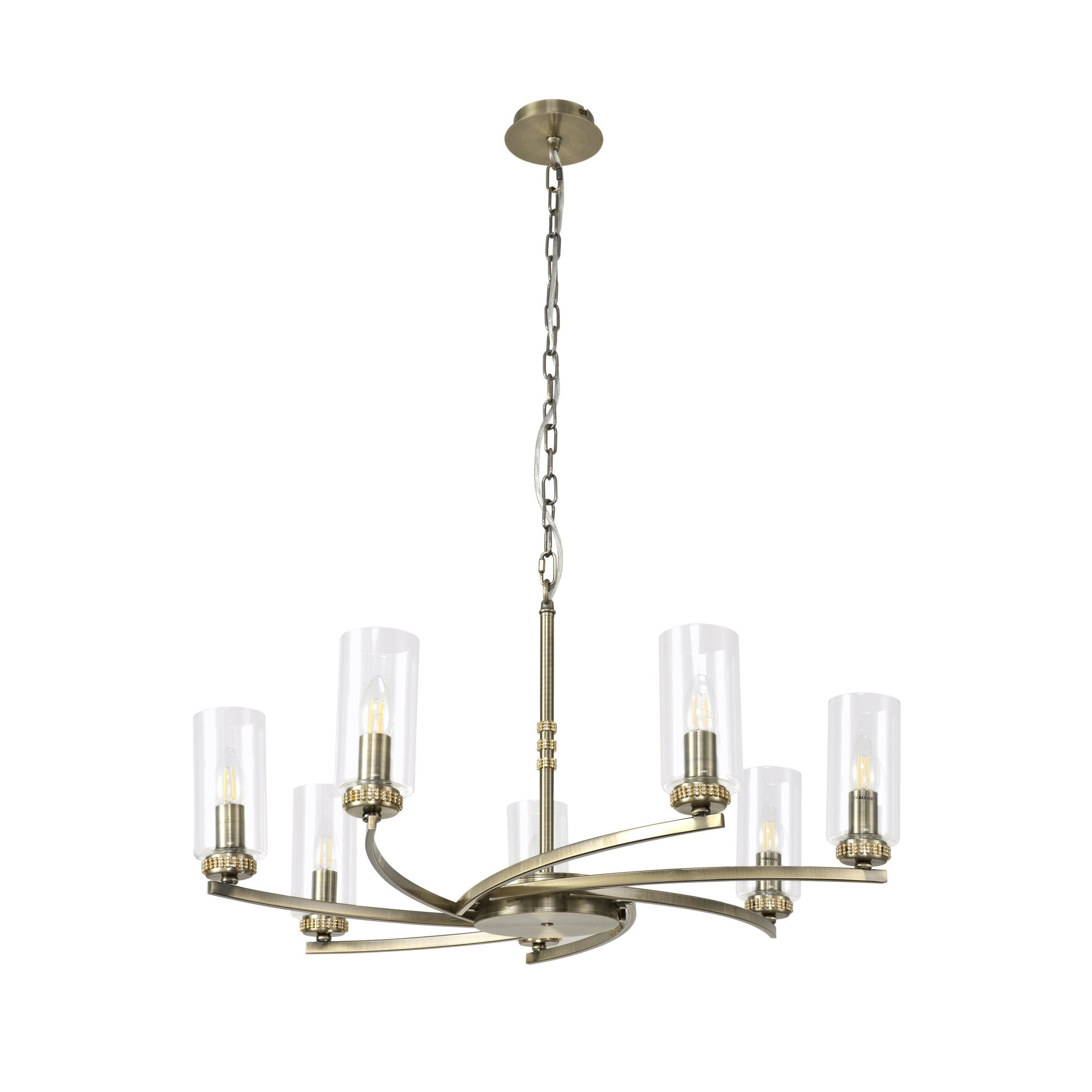 Fabula Heathcote 7 Light Pendant/Semi-Flush Light - Antique Brass