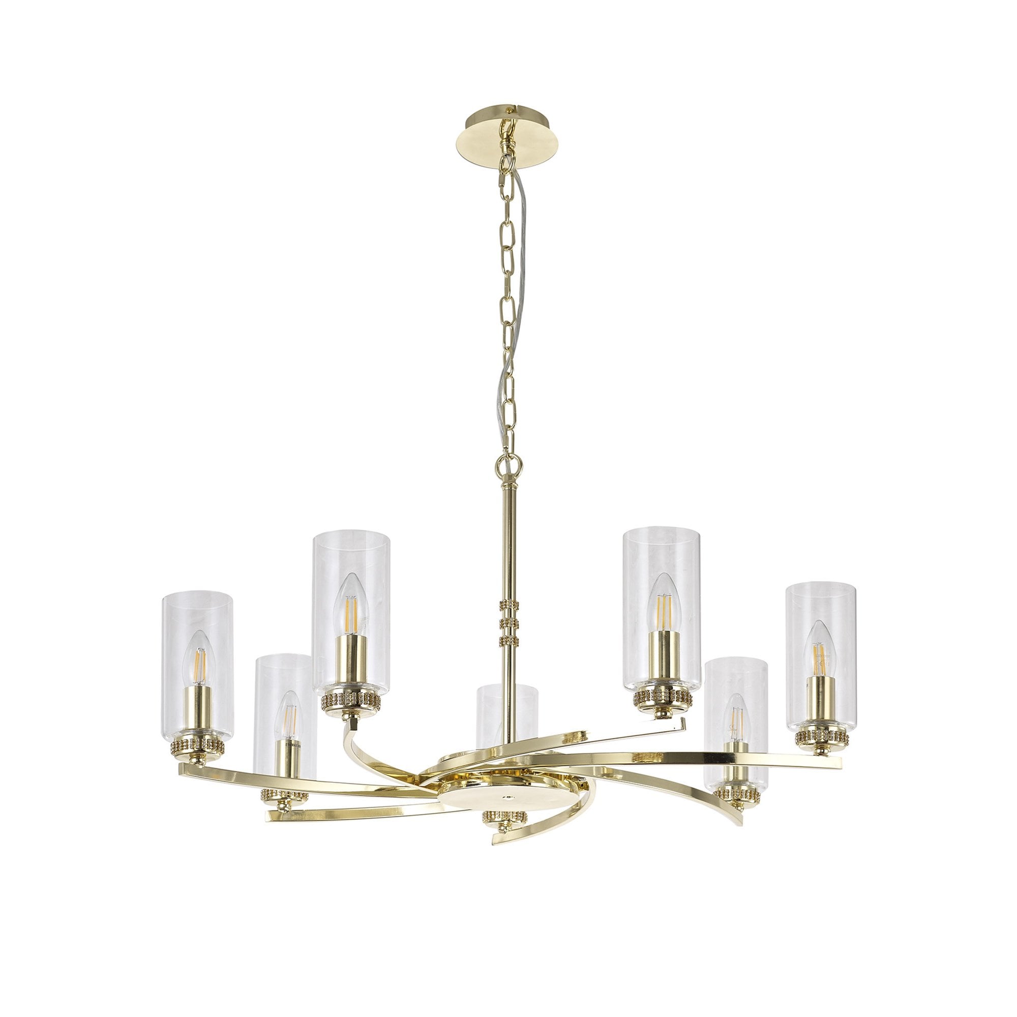 Fabula Heathcote 7 Light Pendant/Semi-Flush Light - Polished Gold