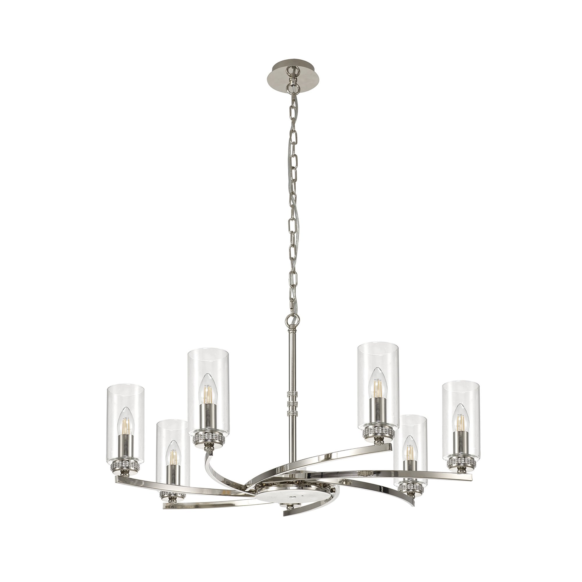 Fabula Heathcote 7 Light Pendant/Semi-Flush Light - Polished Nickel