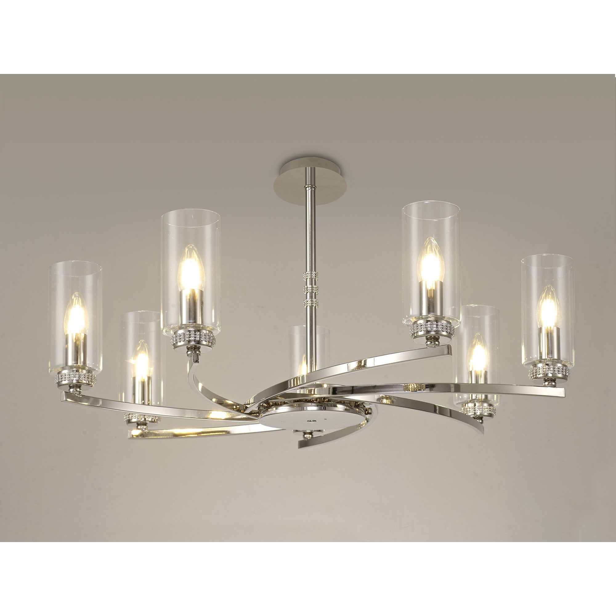 Fabula Heathcote 7 Light Pendant/Semi-Flush Light - Polished Nickel