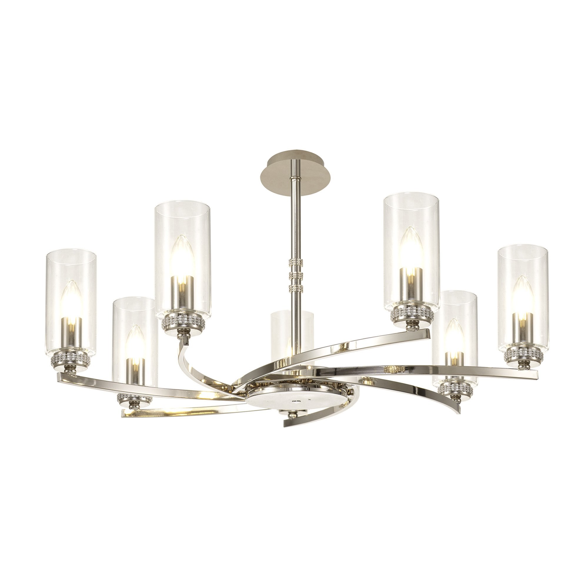Fabula Heathcote 7 Light Pendant/Semi-Flush Light - Polished Nickel