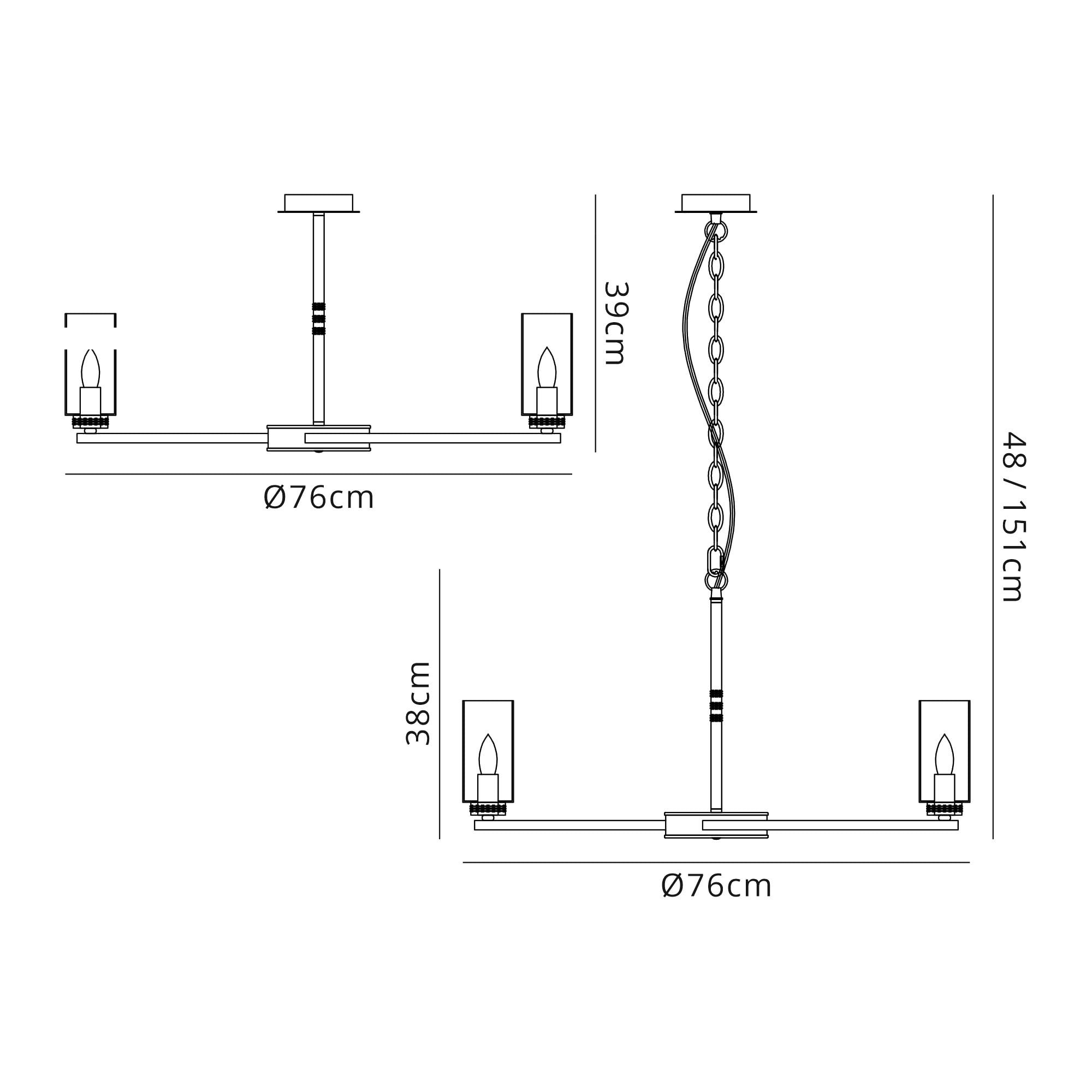 Fabula Heathcote 7 Light Pendant/Semi-Flush Light - Polished Nickel