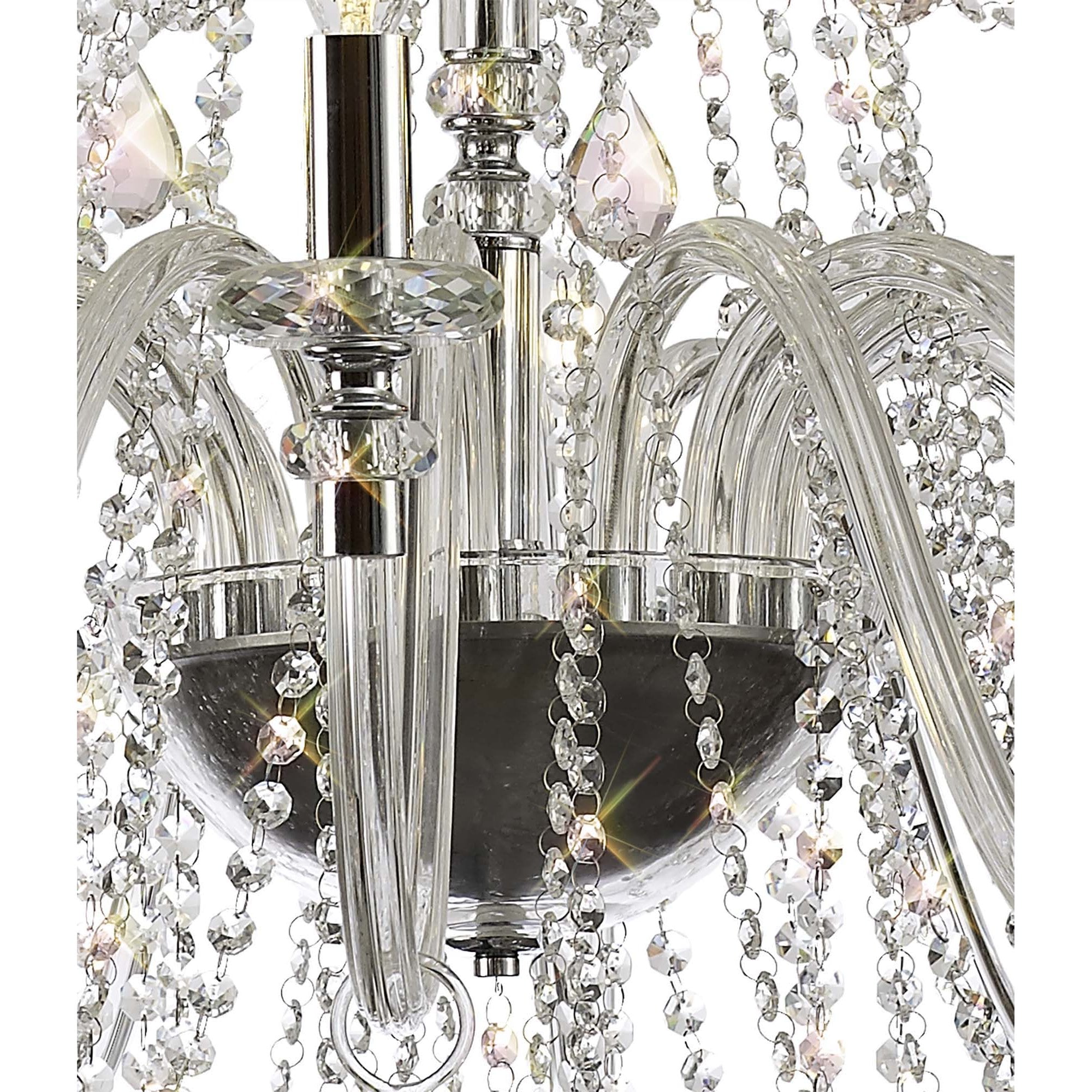 Fabula Hickman 29 Light Chandelier Pendant - Polished Chrome, Clear Glass & Crystal