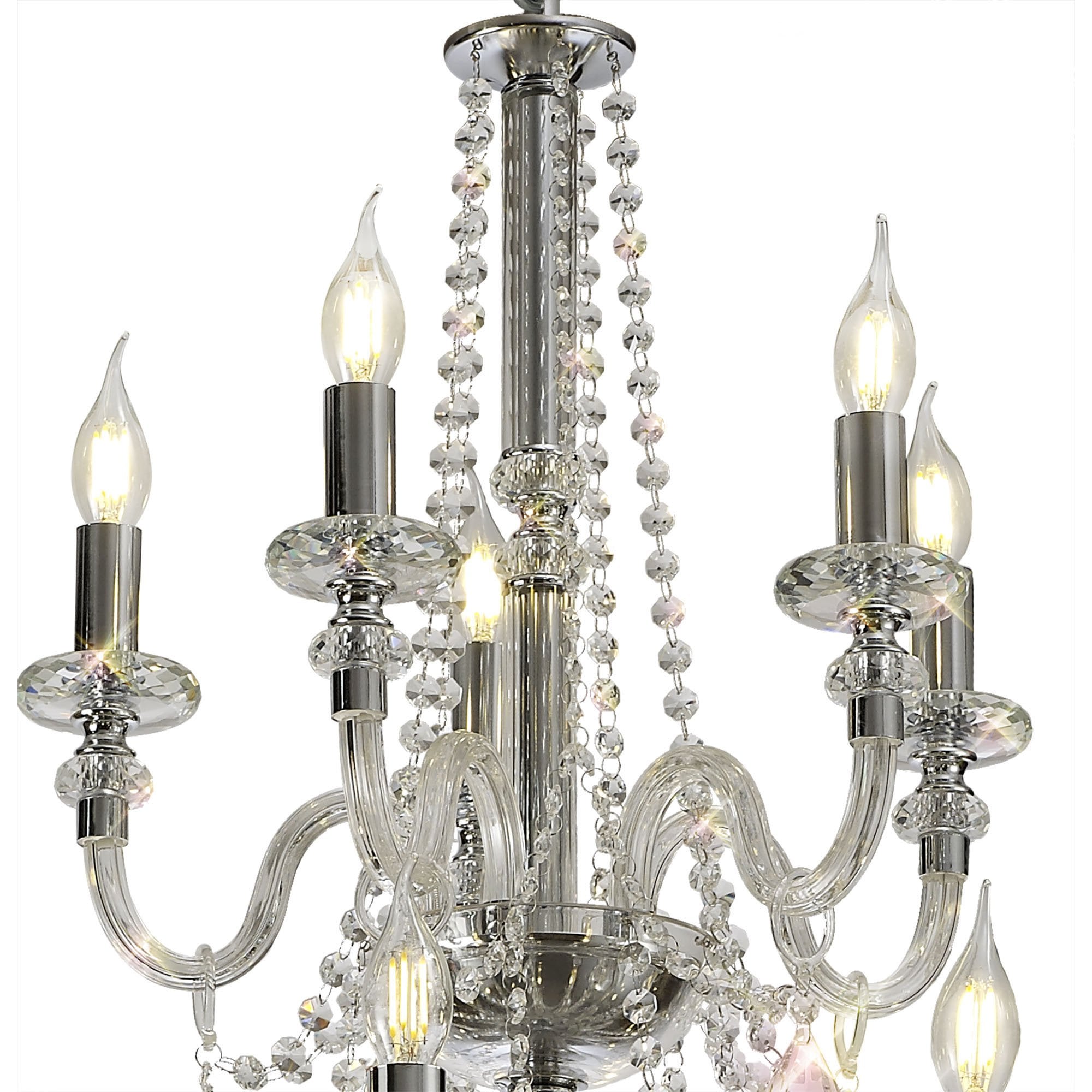 Fabula Hickman 29 Light Chandelier Pendant - Polished Chrome, Clear Glass & Crystal