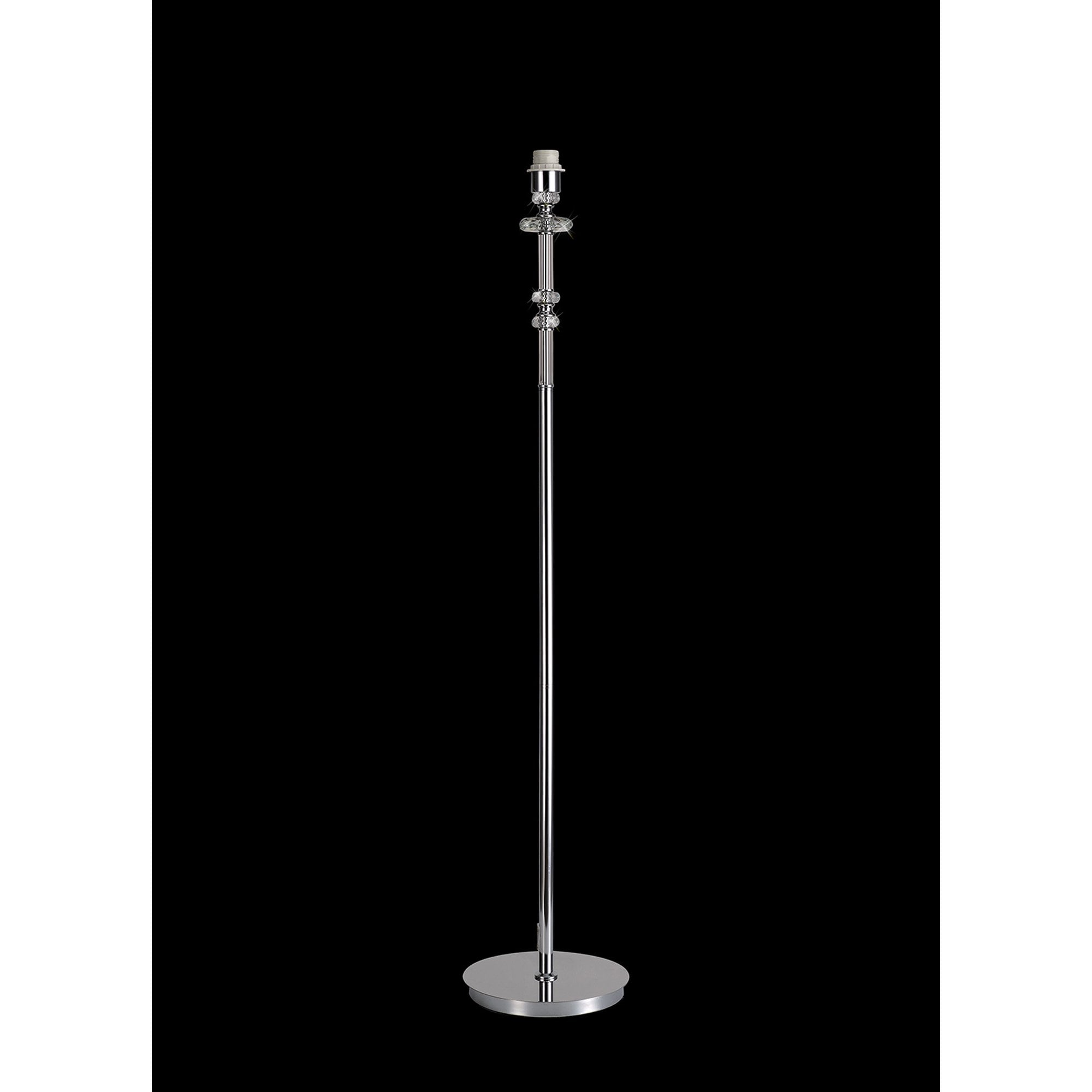 Fabula Hickman Single Floor Lamp Base - Polished Chrome, Clear Glass & Crystal - Base Only