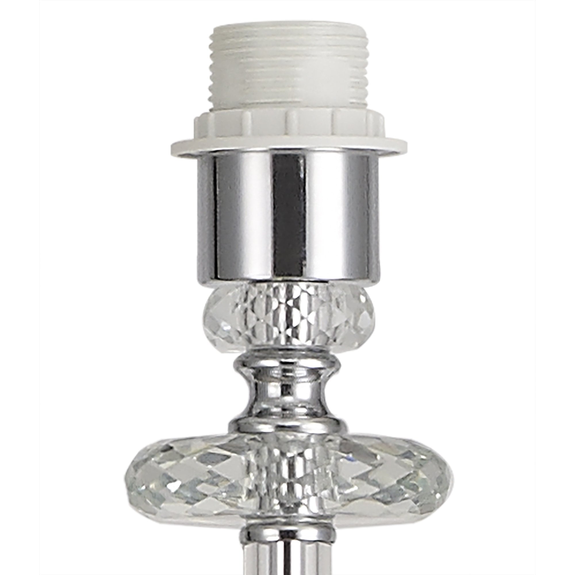 Fabula Hickman Single Floor Lamp Base - Polished Chrome, Clear Glass & Crystal - Base Only