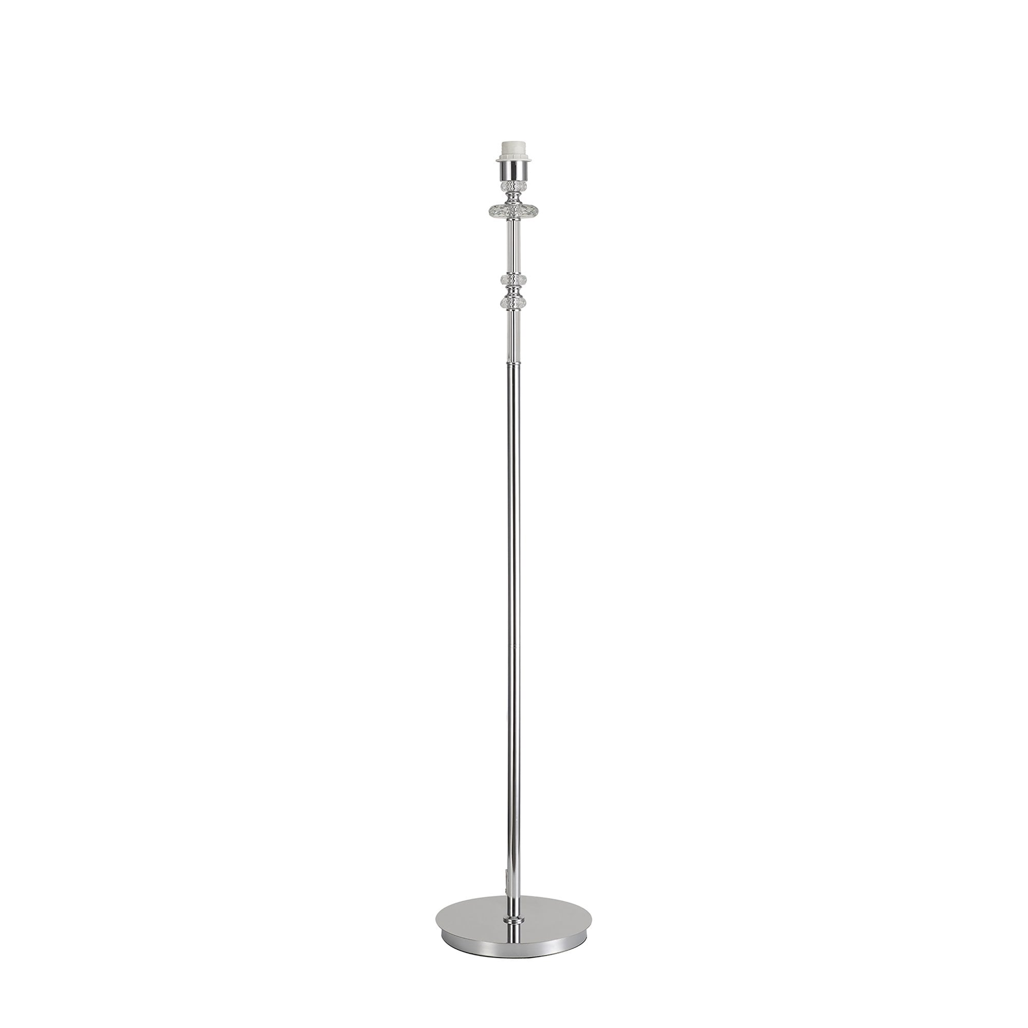 Fabula Hickman Single Floor Lamp Base - Polished Chrome, Clear Glass & Crystal - Base Only