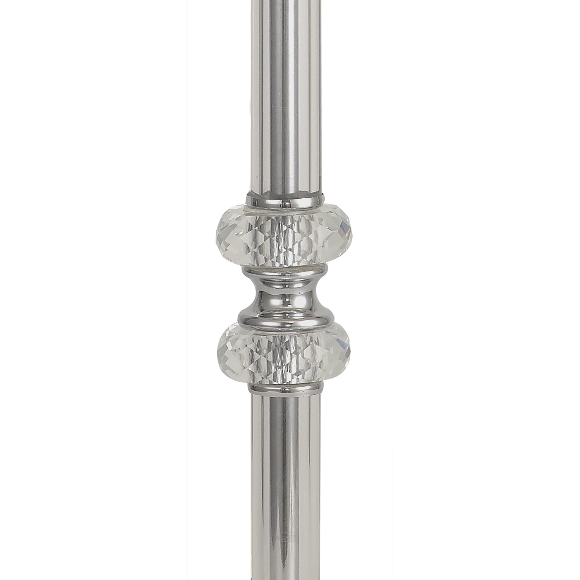 Fabula Hickman Single Table Lamp Base - Polished Chrome, Clear Glass & Crystal - Base Only