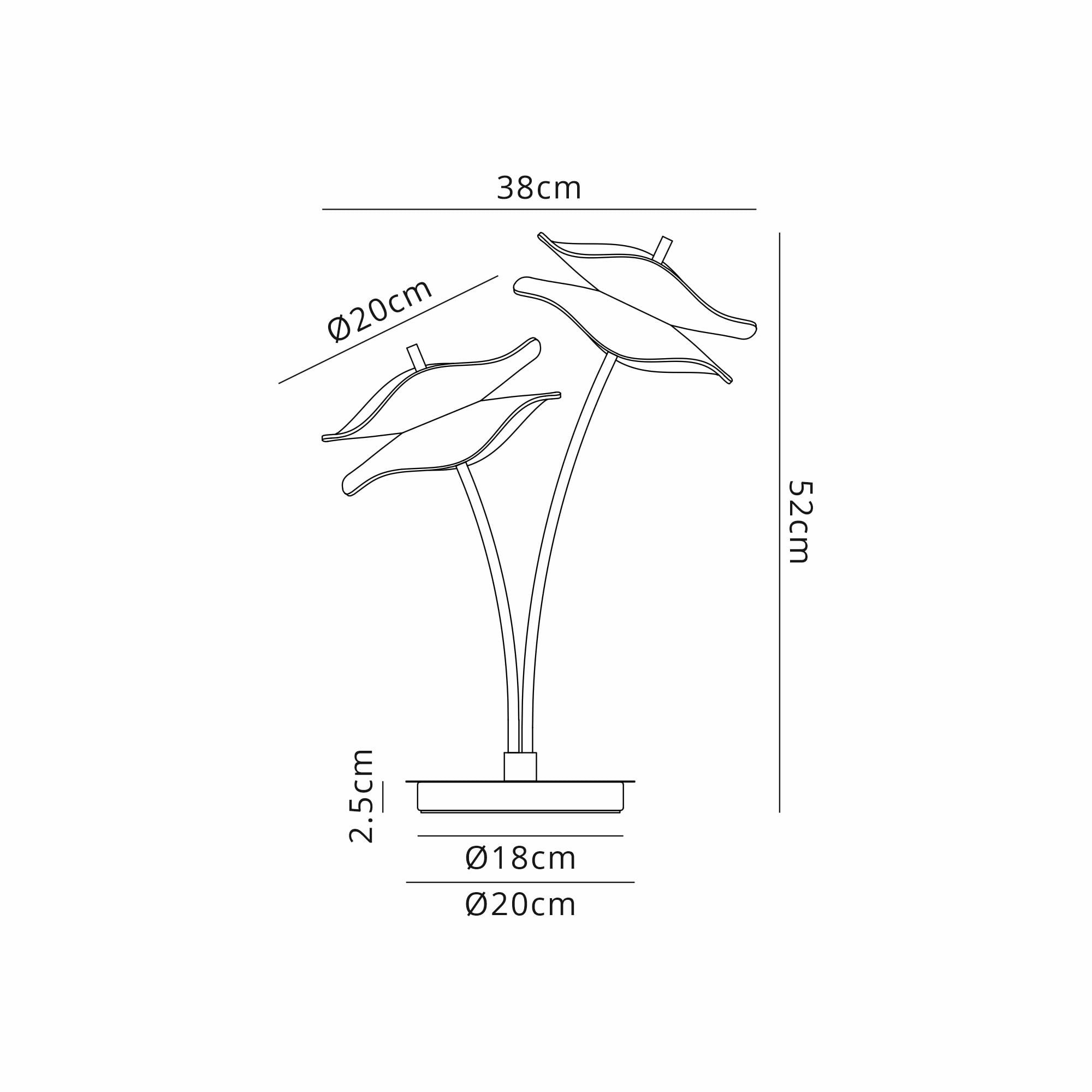 Fabula Holly 2 Light LED Table Lamp - Polished Chrome