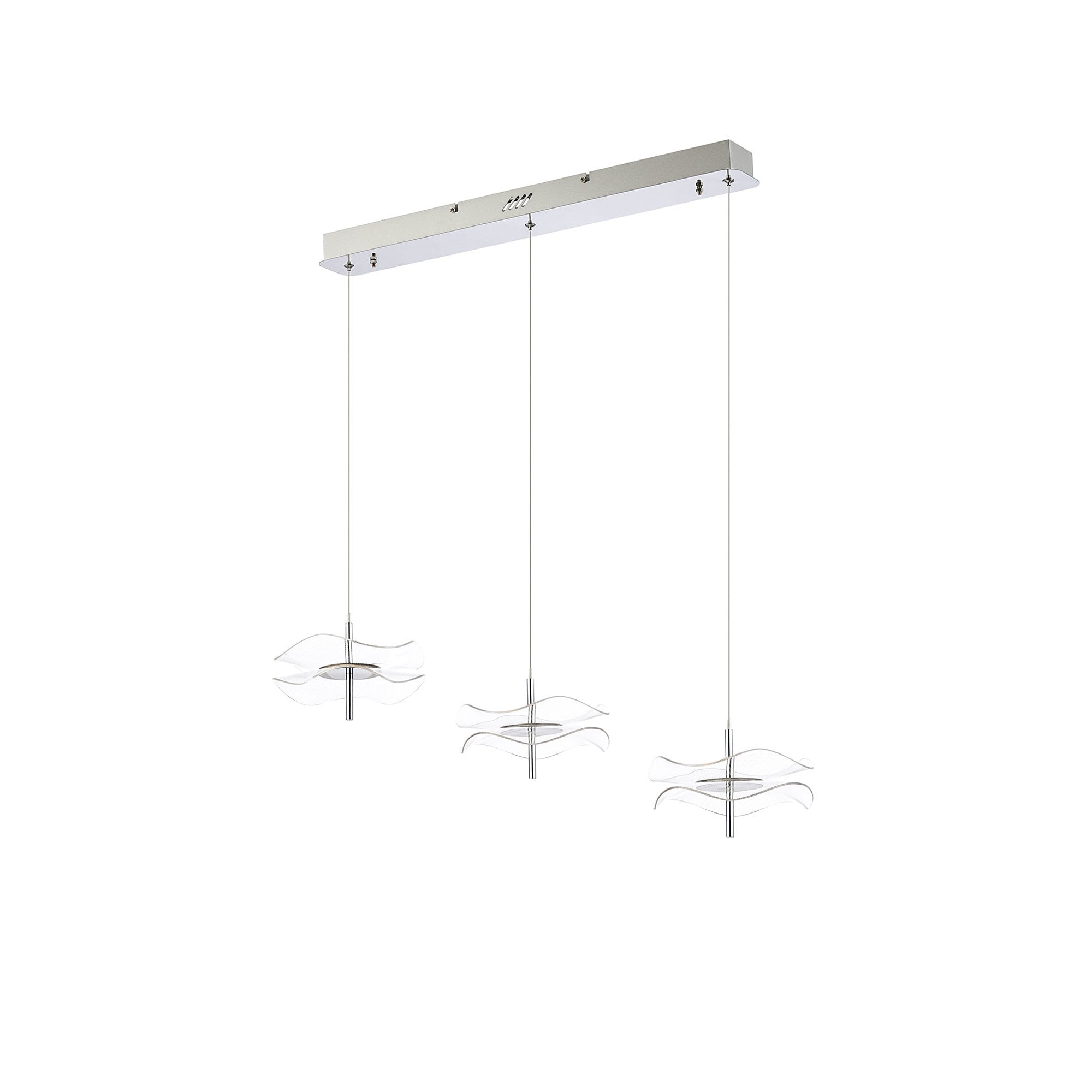 Fabula Holly 3 Light LED Linear Pendant - Polished Chrome