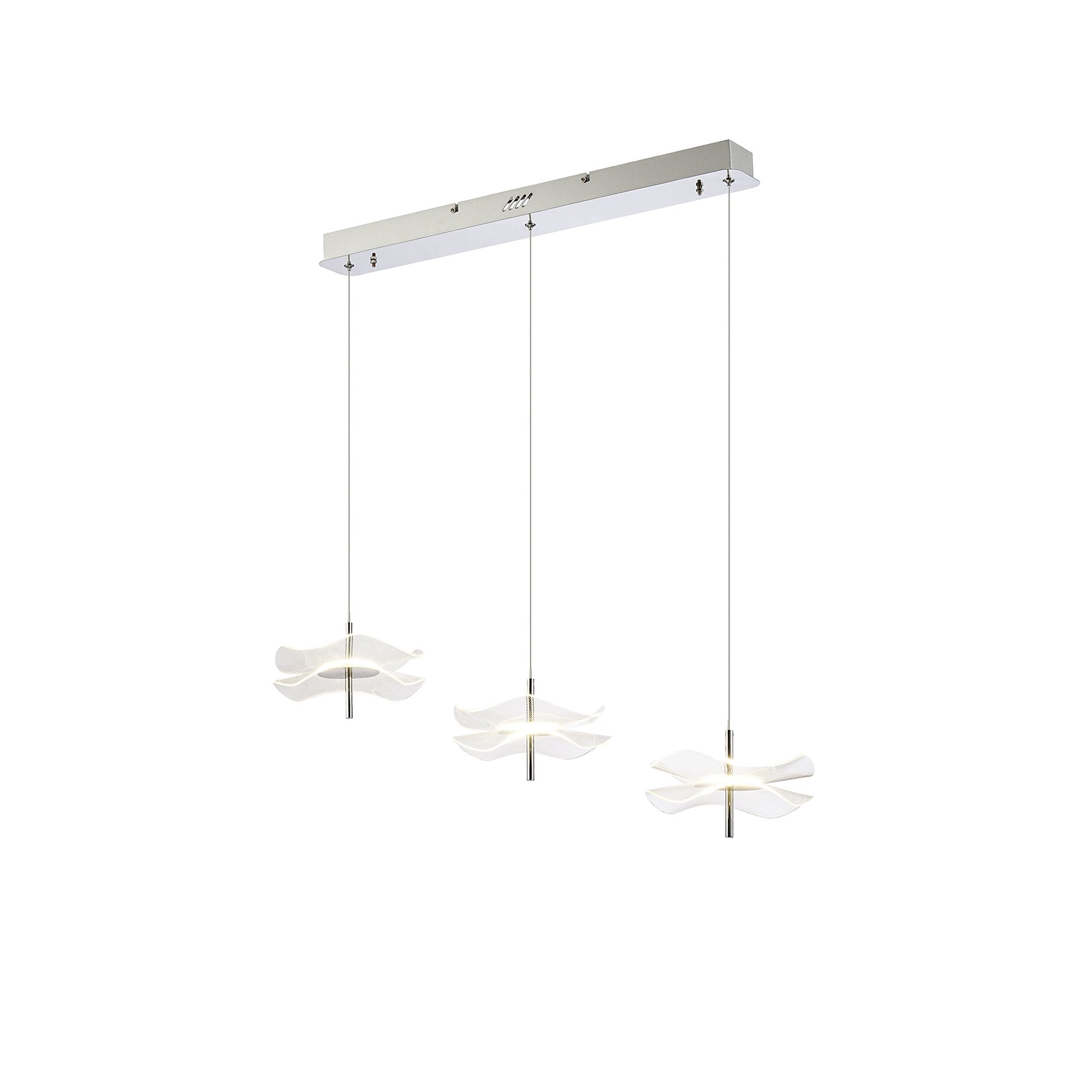 Fabula Holly 3 Light LED Linear Pendant - Polished Chrome