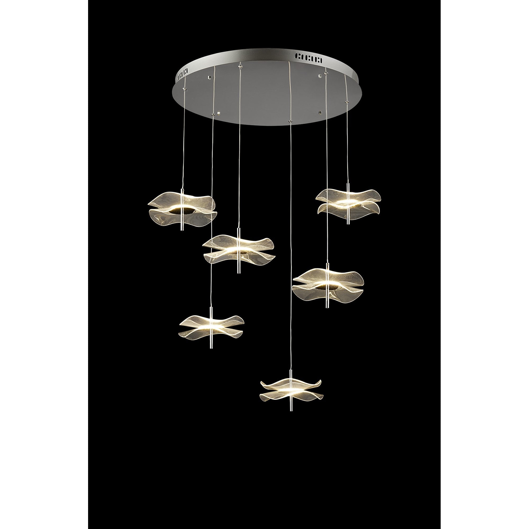 Fabula Holly 6 Light LED Round Pendant - Polished Chrome