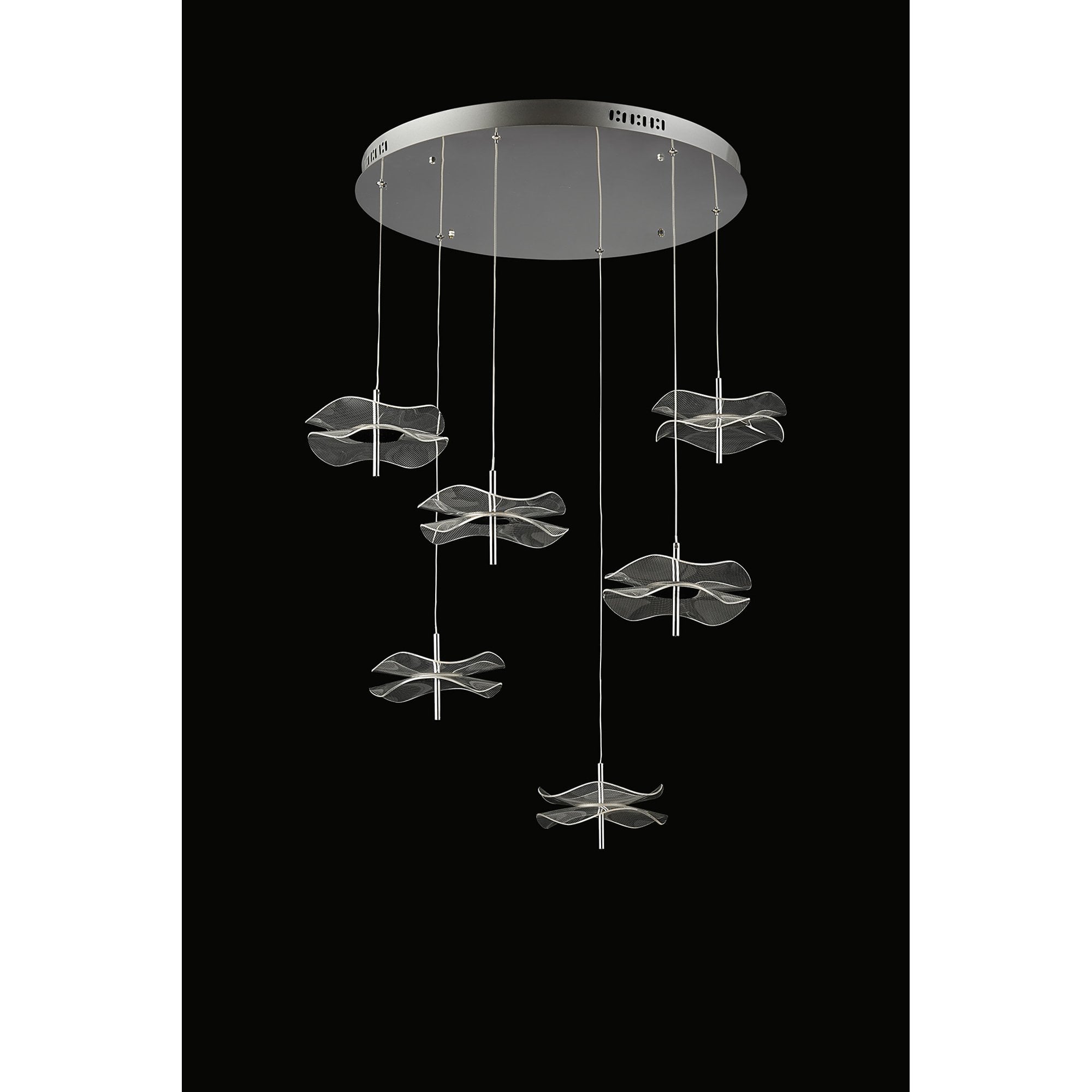 Fabula Holly 6 Light LED Round Pendant - Polished Chrome