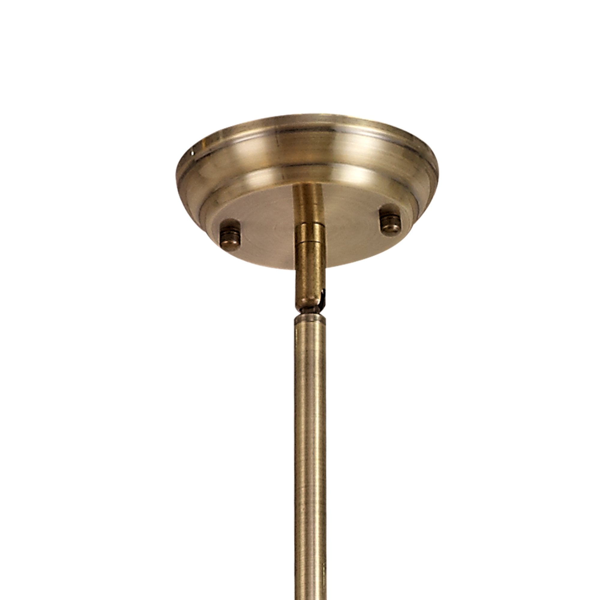 Fabula Hornbeam 3 Light Linear Pendant - 30cm Tiffany Shade - Antique Brass, Blue & Orange