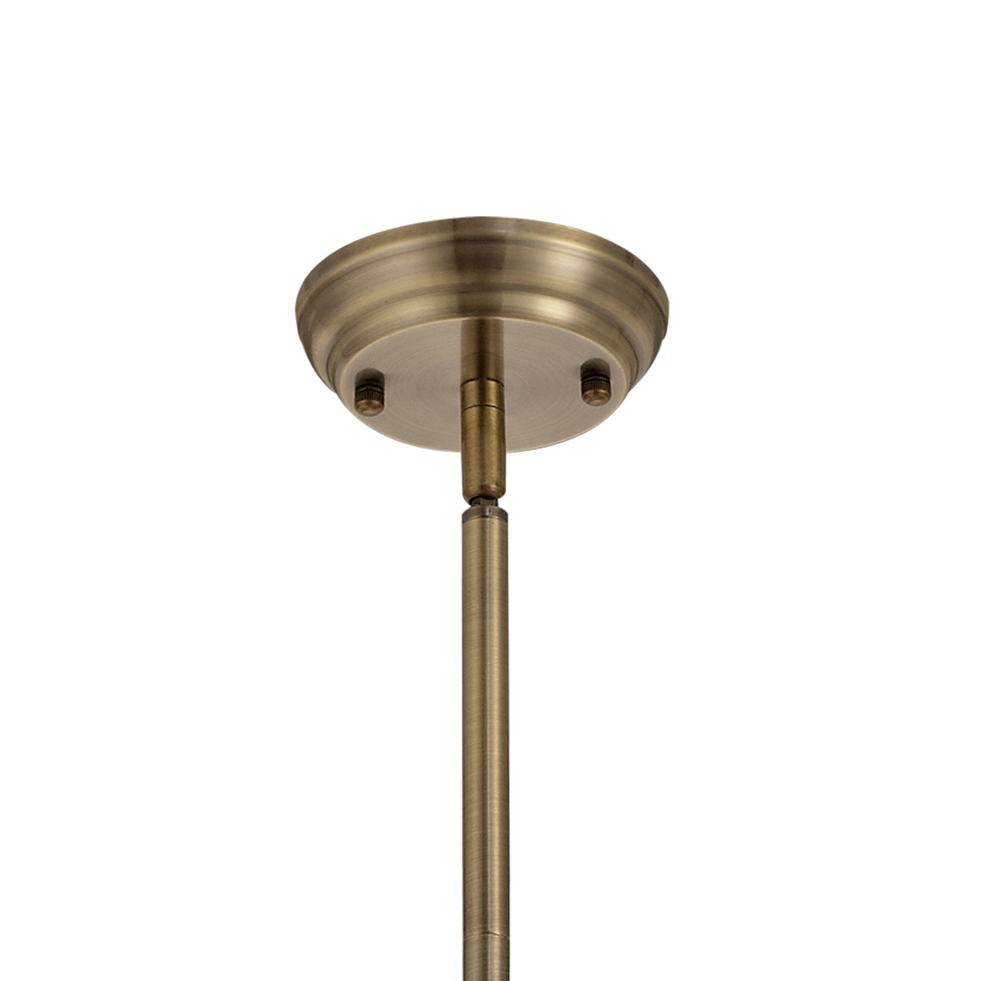 Fabula Hornbeam Antique Brass Single Pendant - 30cm Tiffany Shade - Purple & Pink