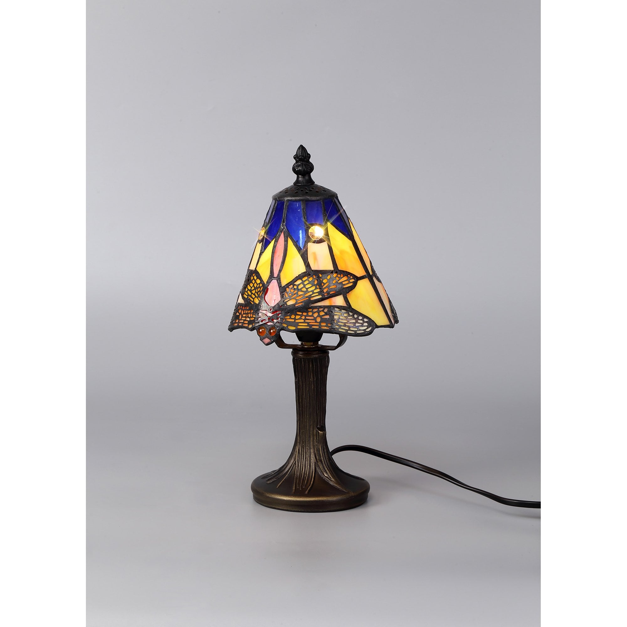 Fabula Hornbeam Single Tiffany Table Lamp - Blue & Orange