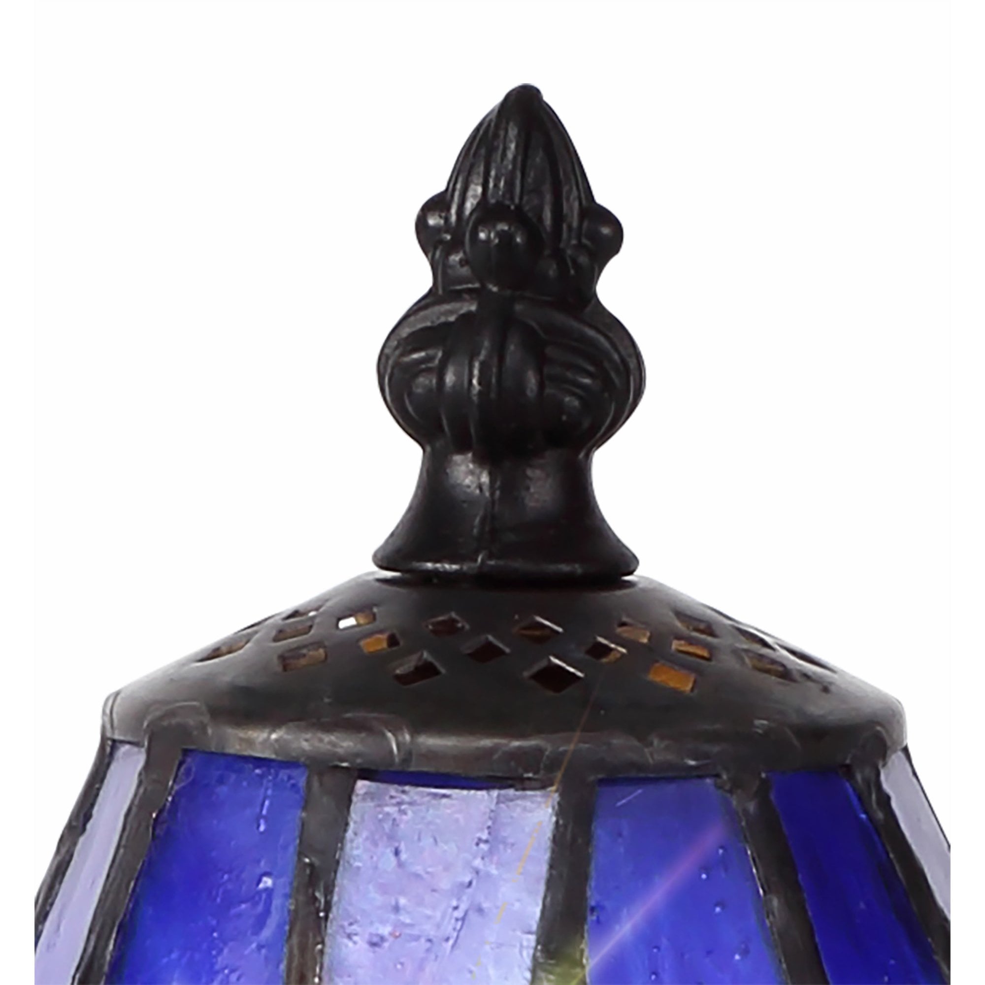 Fabula Hornbeam Single Tiffany Table Lamp - Blue & Orange