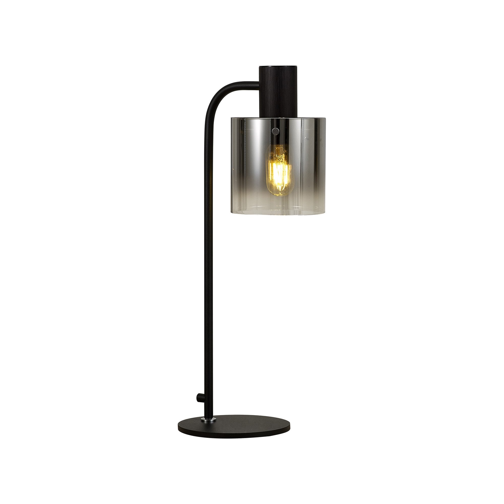 Fabula Kendon Large Single Table Lamp - Black & Smoke Fade Glass
