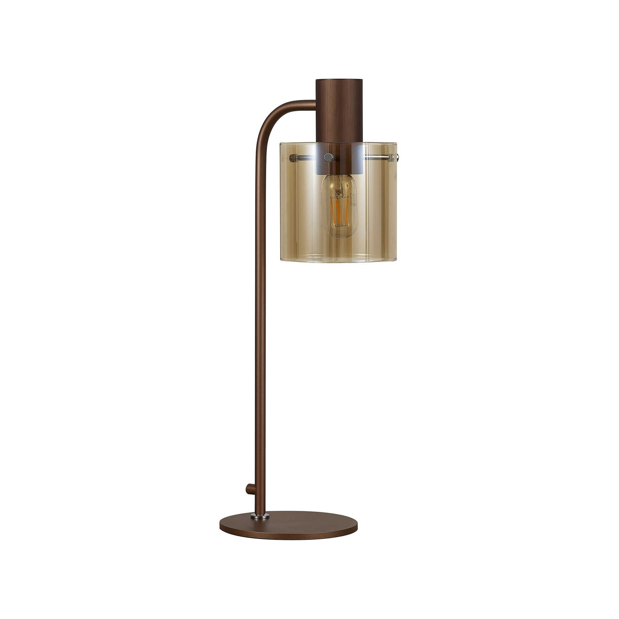 Fabula Kendon Large Single Table Lamp - Mocha & Amber Glass