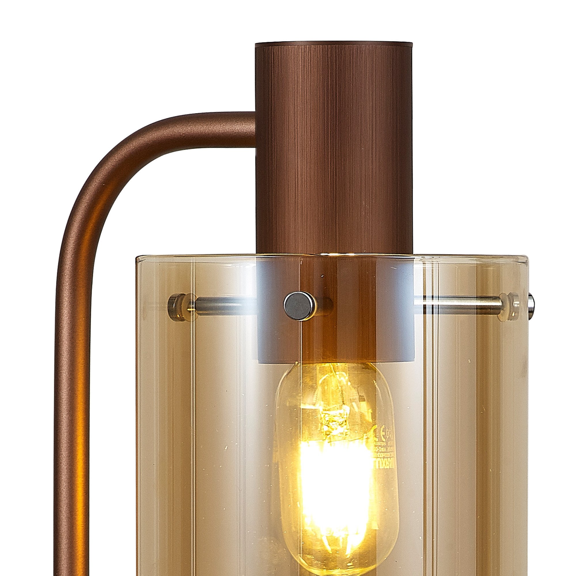 Fabula Kendon Large Single Table Lamp - Mocha & Amber Glass
