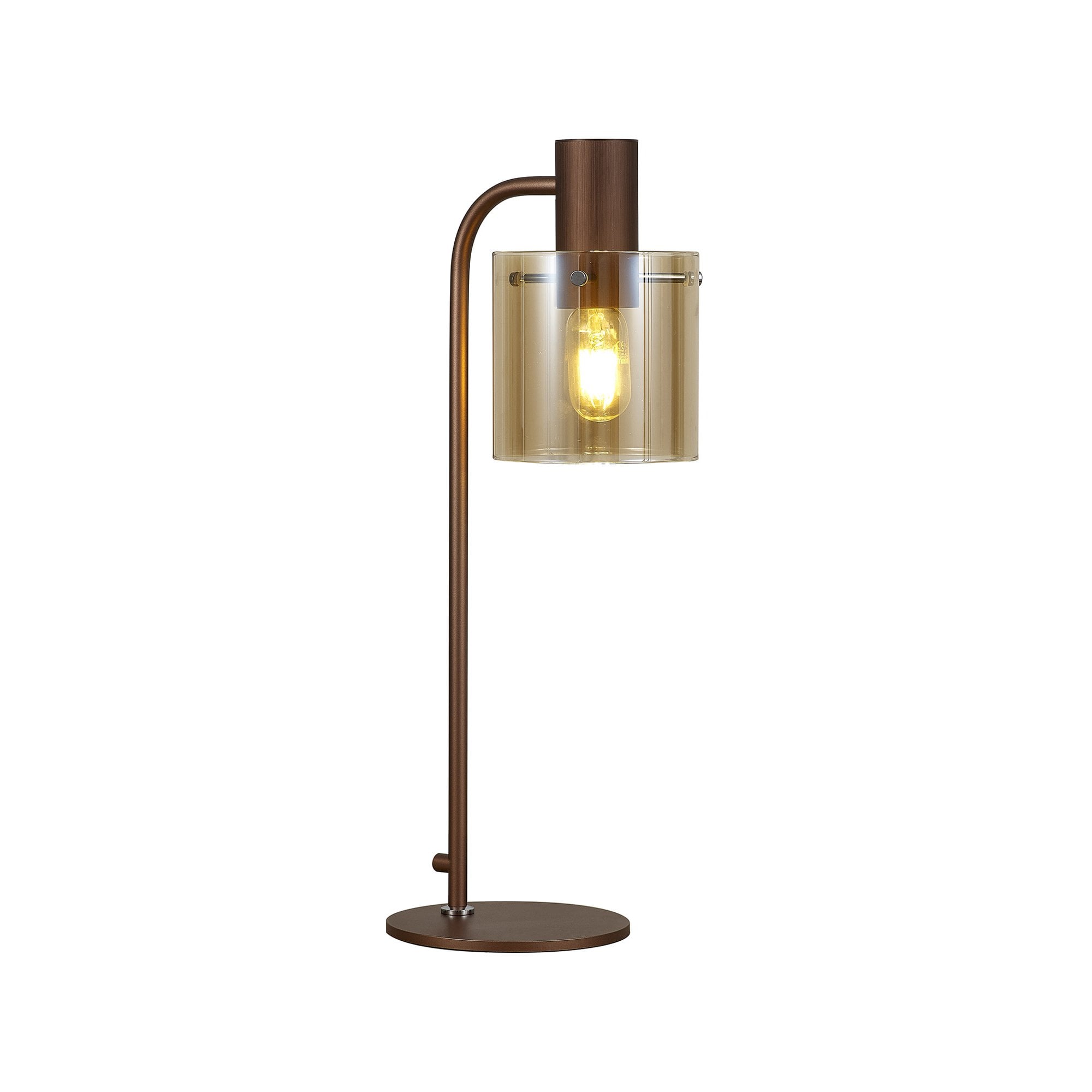 Fabula Kendon Large Single Table Lamp - Mocha & Amber Glass