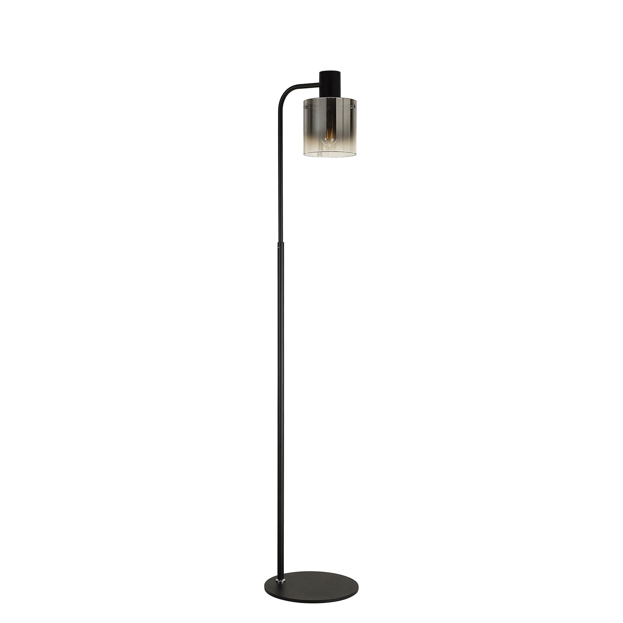 Fabula Kendon Single Floor Lamp - Black & Smoke Fade Glass