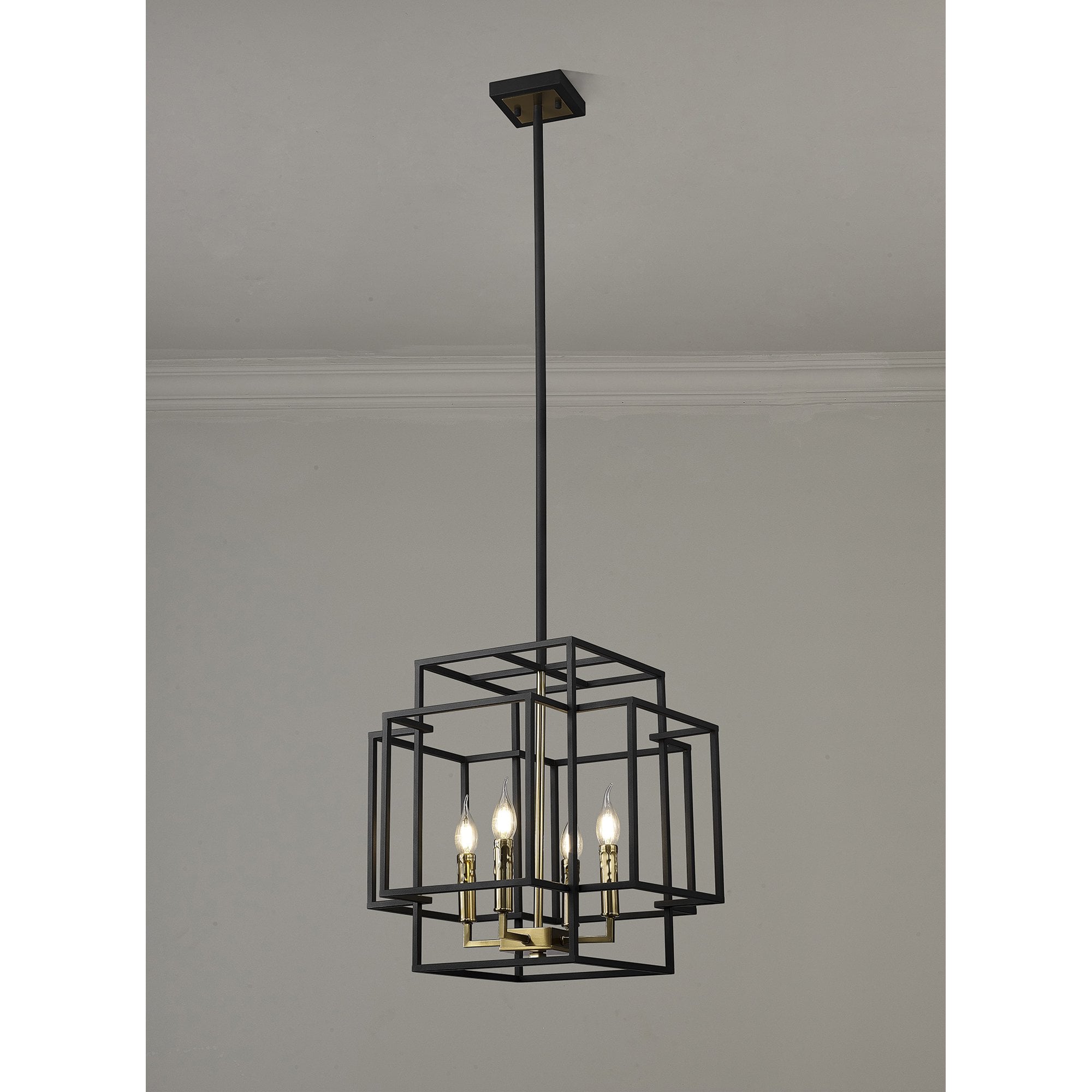 Fabula Kimberley 4 Light Pendant - Black & Gold