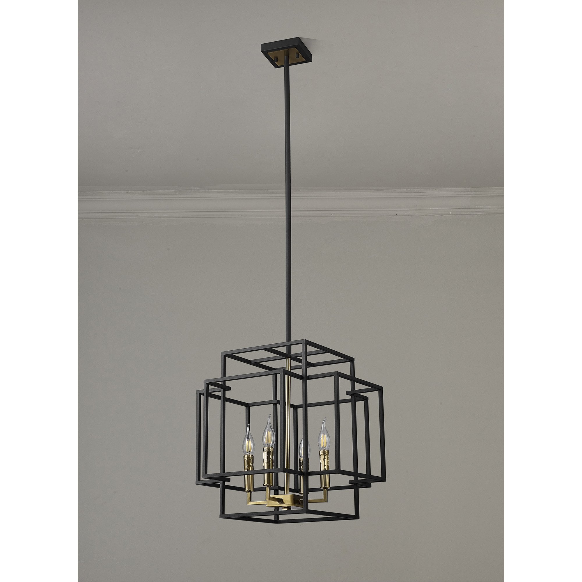 Fabula Kimberley 4 Light Pendant - Black & Gold