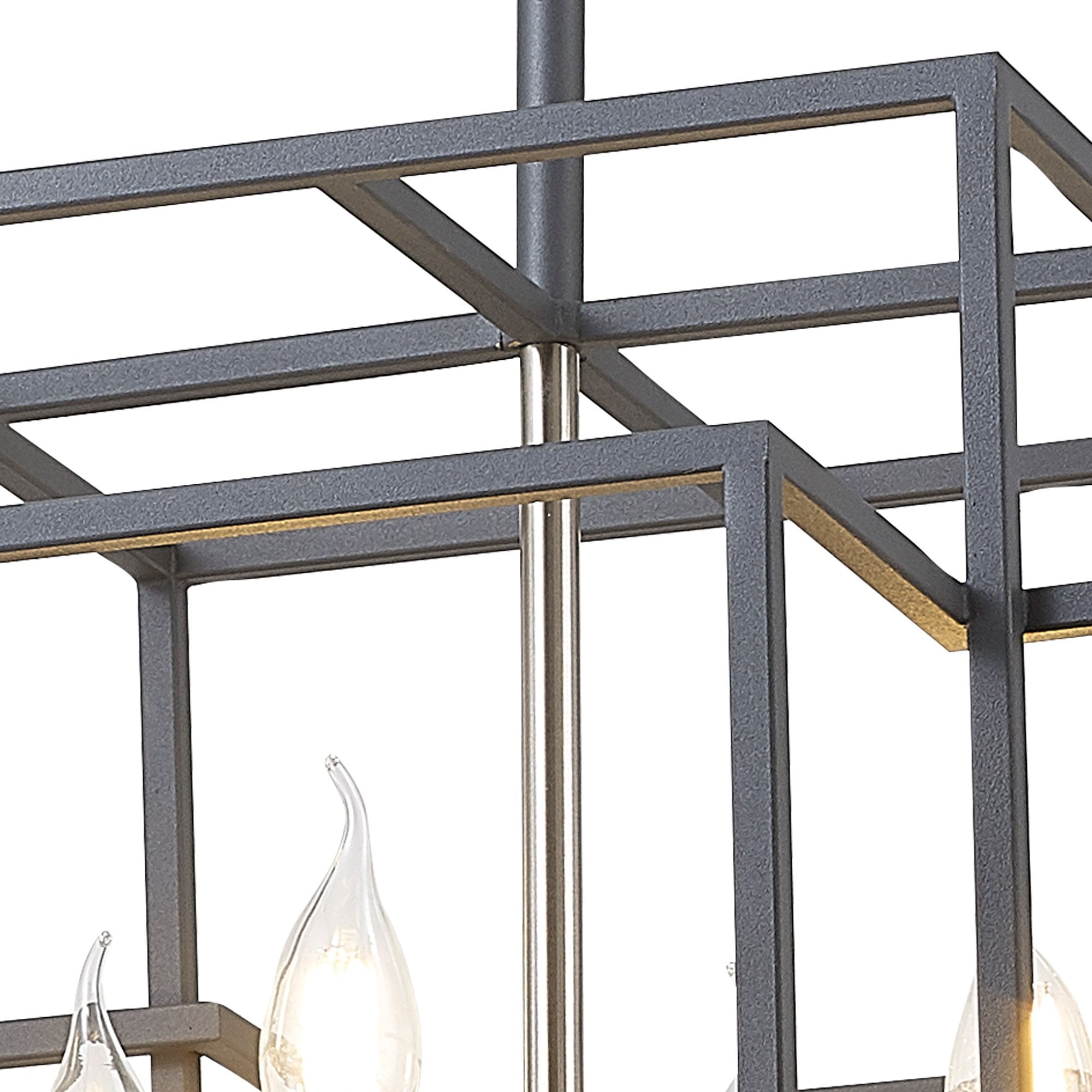 Fabula Kimberley 8 Light Pendant - Anthracite & Satin Nickel