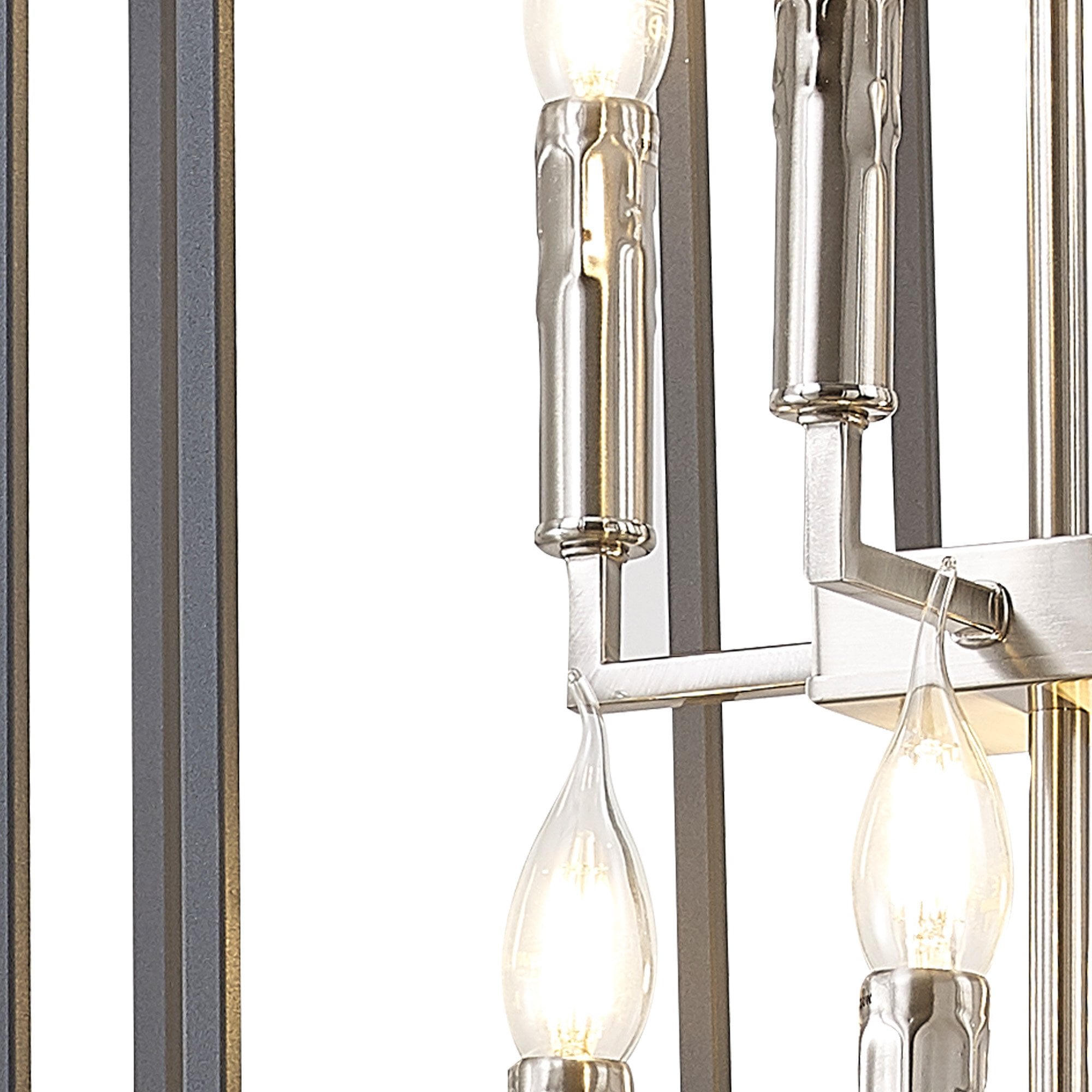 Fabula Kimberley 8 Light Pendant - Anthracite & Satin Nickel