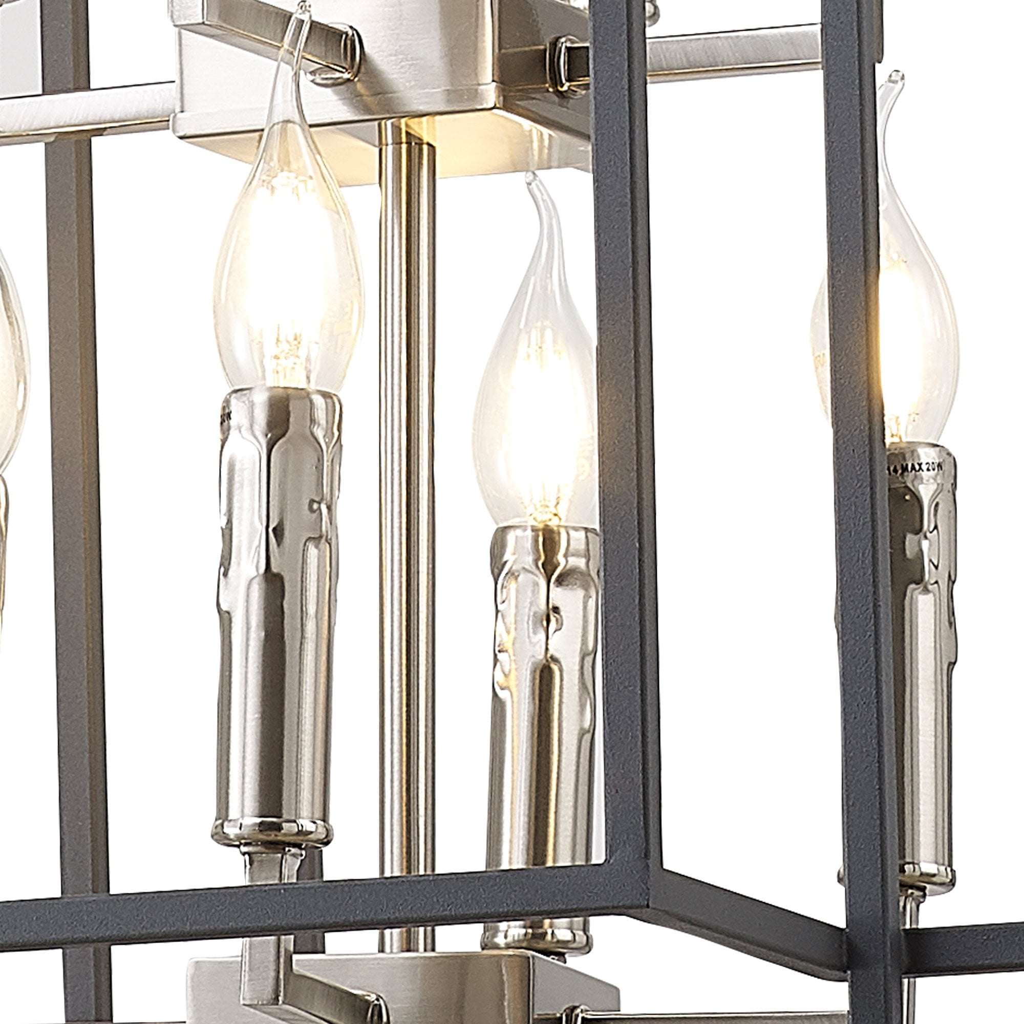 Fabula Kimberley 8 Light Pendant - Anthracite & Satin Nickel